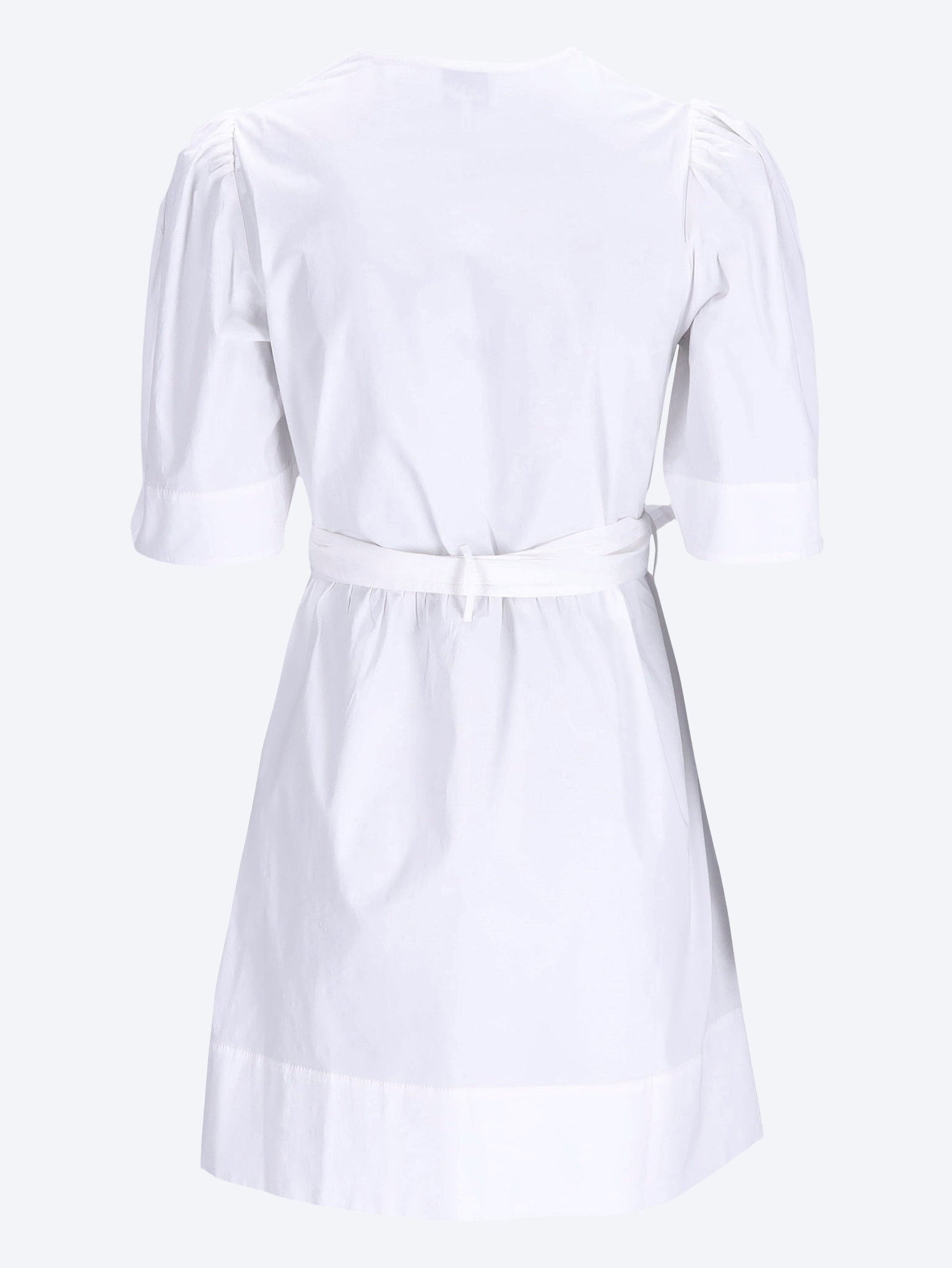 GANNI Stretch cotton mini tie strap dress