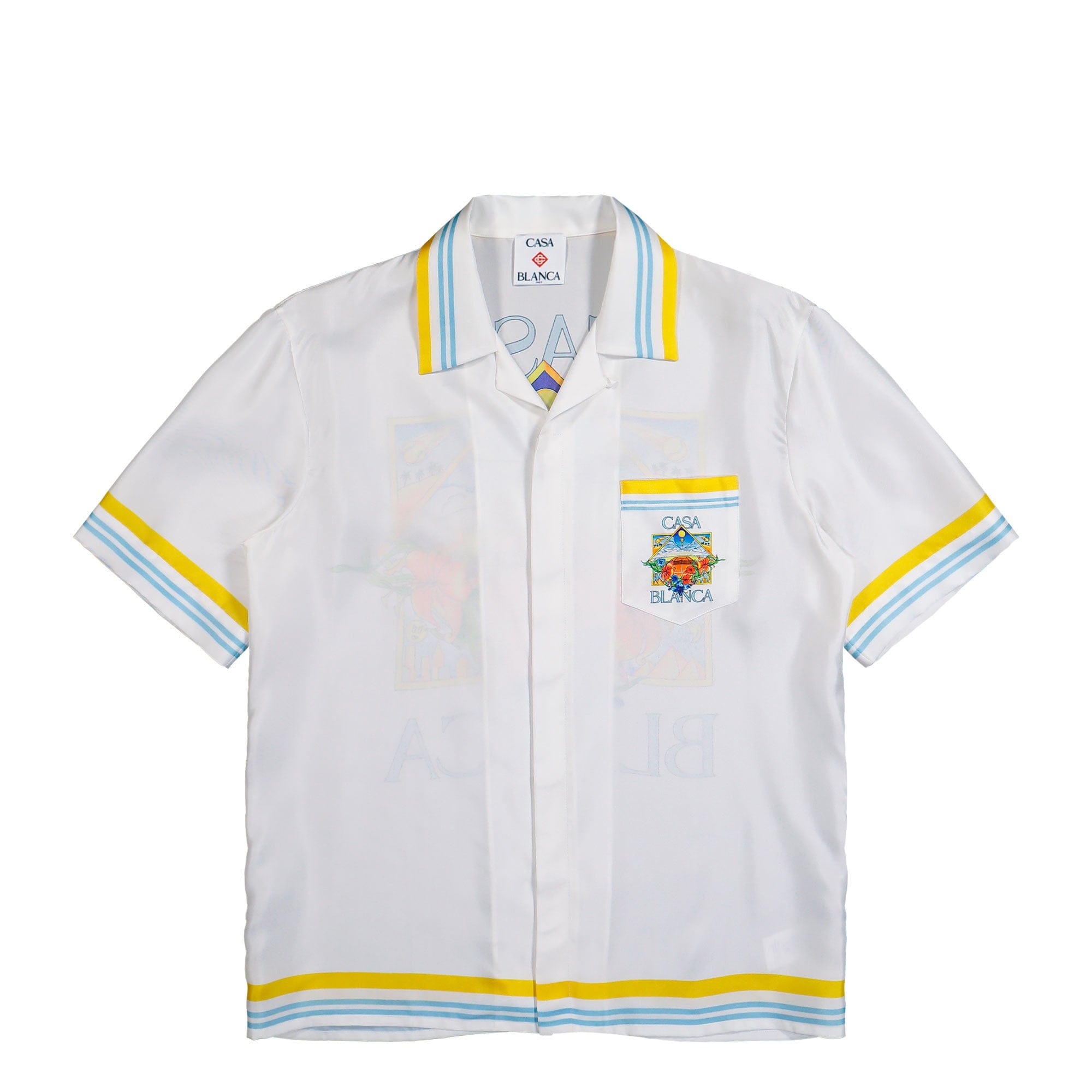 Casablanca Tennis Landscape Cuban Collar SS Shirt