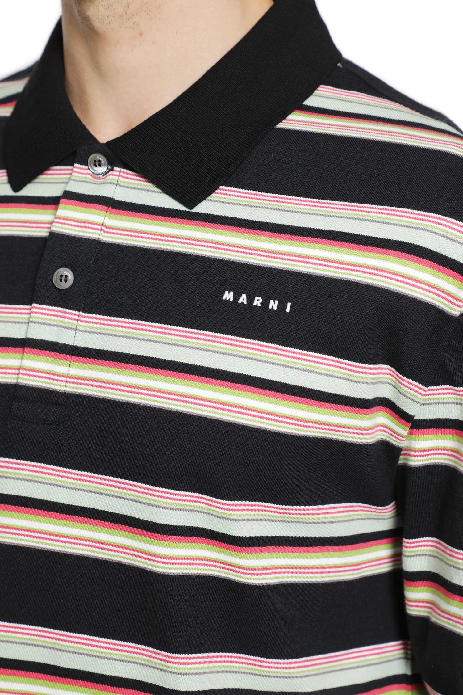 MARNI Striped Cotton Polo Shirt