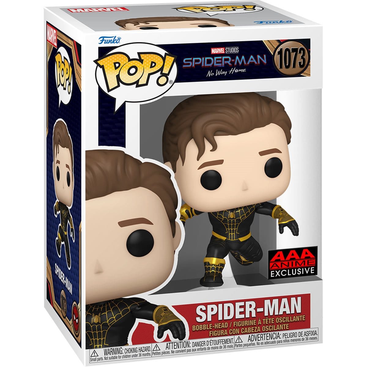 Funko Pop Spider - Man No Way Home Unmasked Black Suit AAA Exclusive 1073 Vinyl Figure