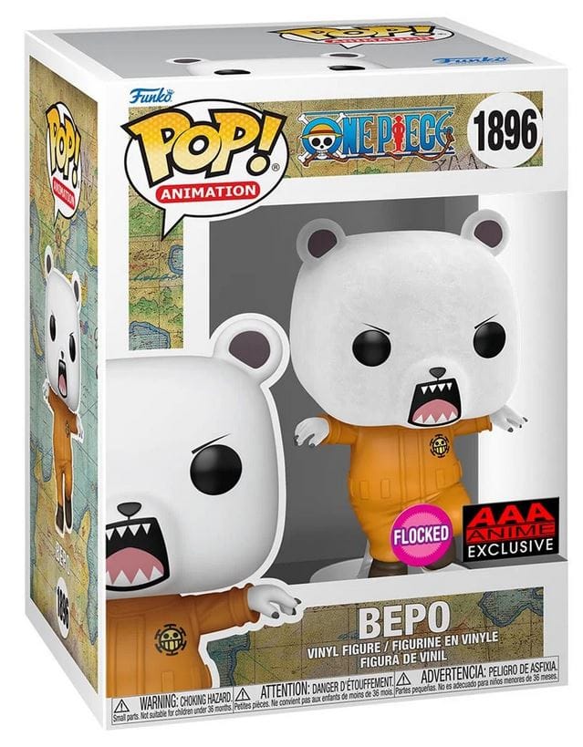 Funko Pop One Piece Bepo AAA Exclusive (Flocked) 1896 Vinyl Figure