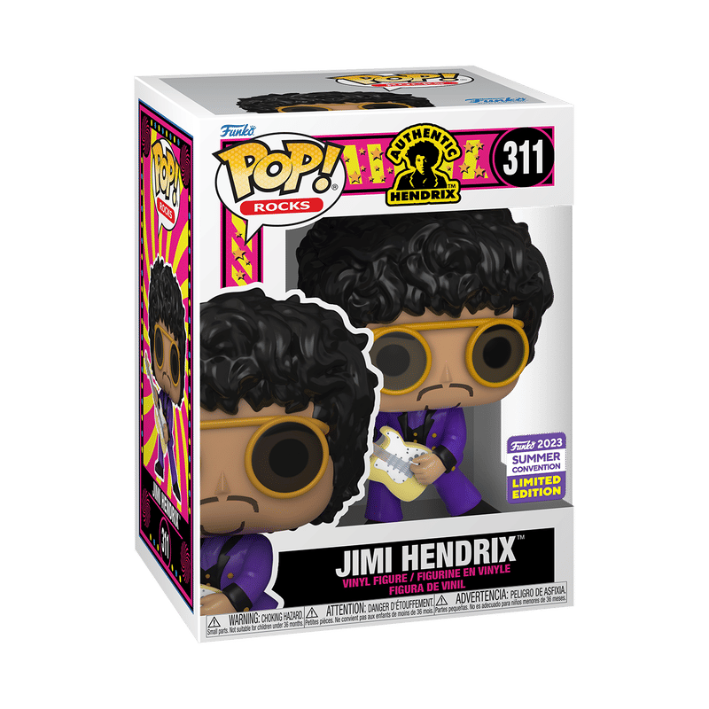 Funko Pop Rocks Jimi Hendrix 2023 Summer Convention Exclusive 311 Vinyl Figure