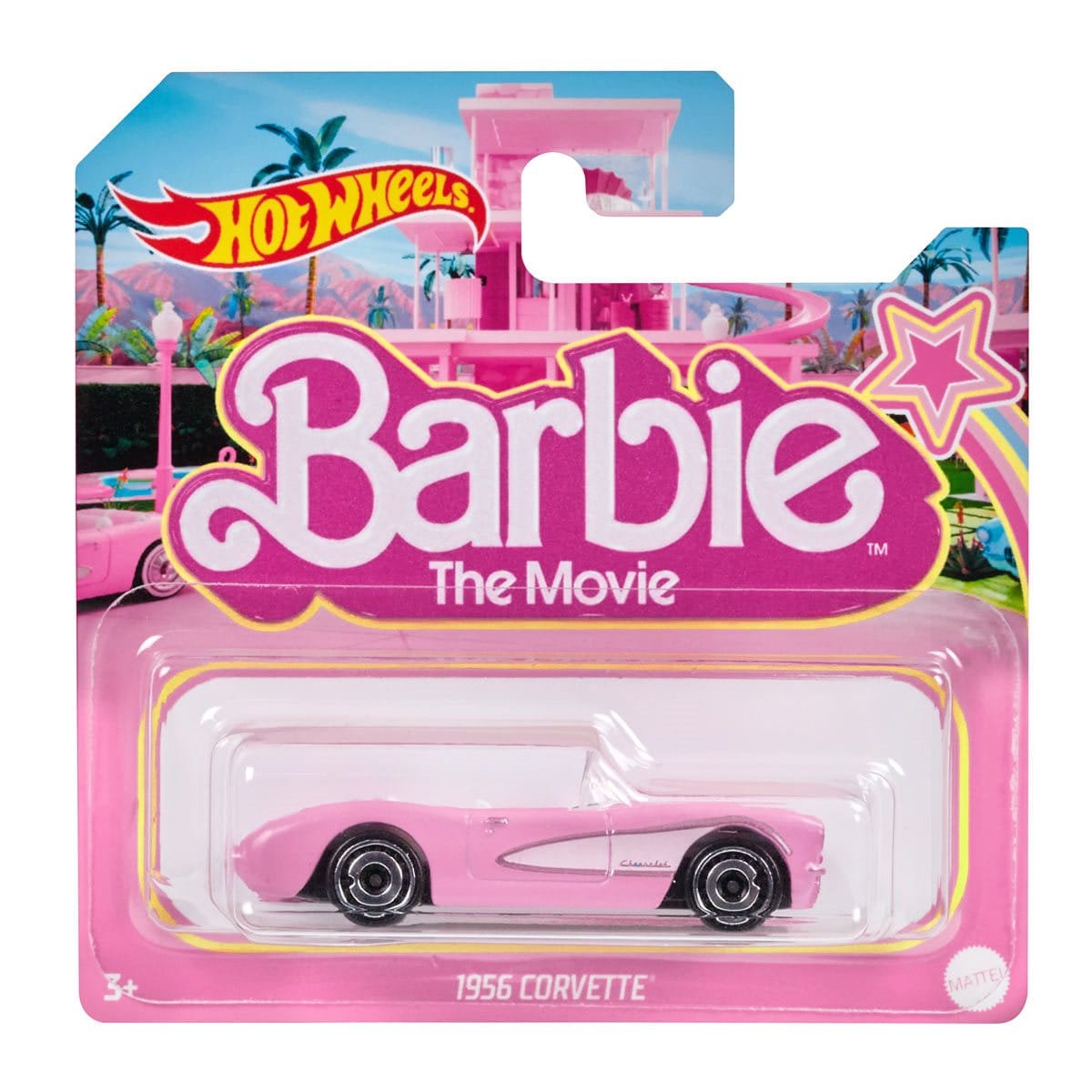 Funko Pop Hot Wheels Barbie The Movie Corvette 1:64 Scale Die - Cast Metal Vehicle