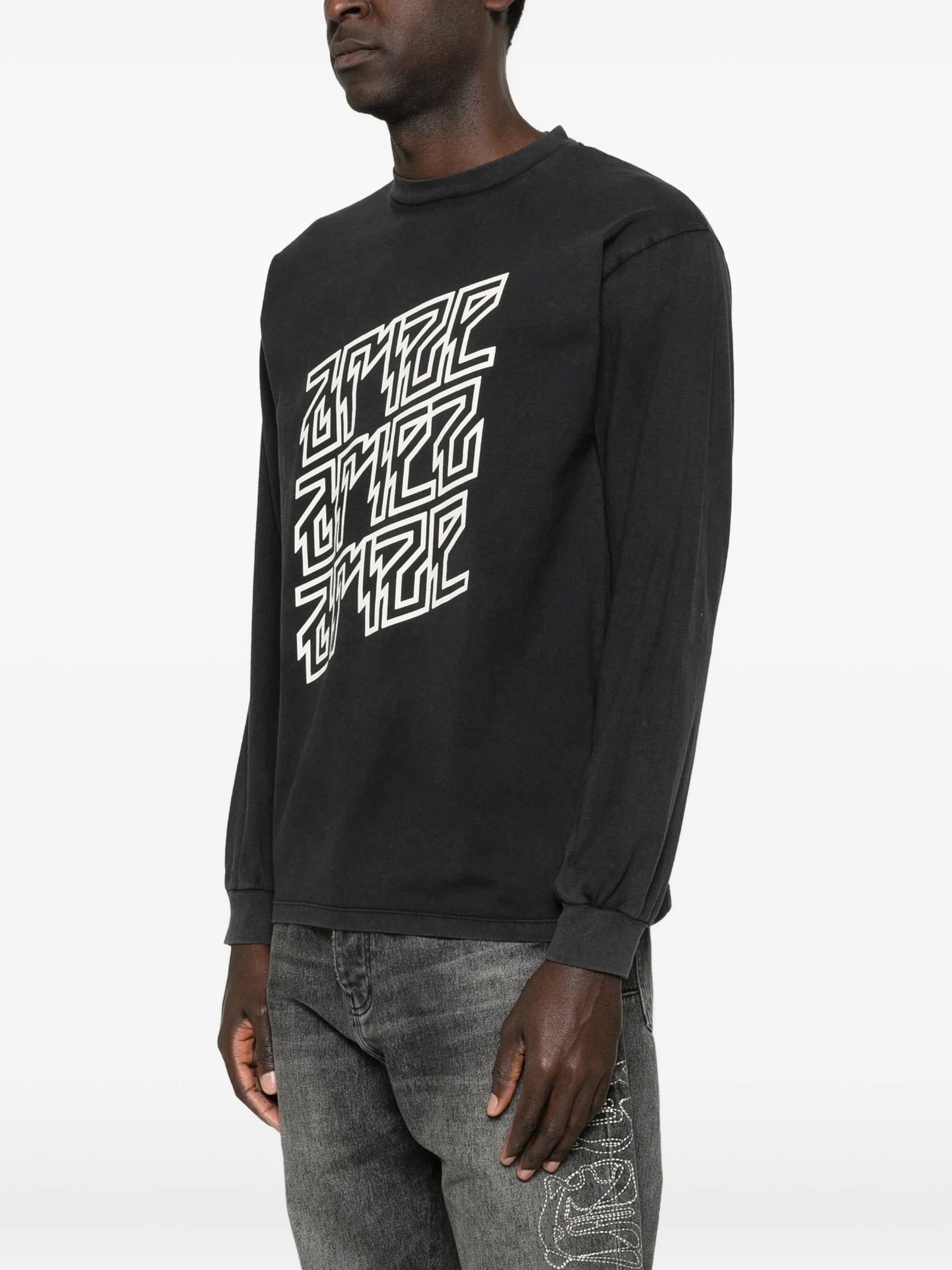 Aries Ariez Arize faded long - sleeve T - shirt