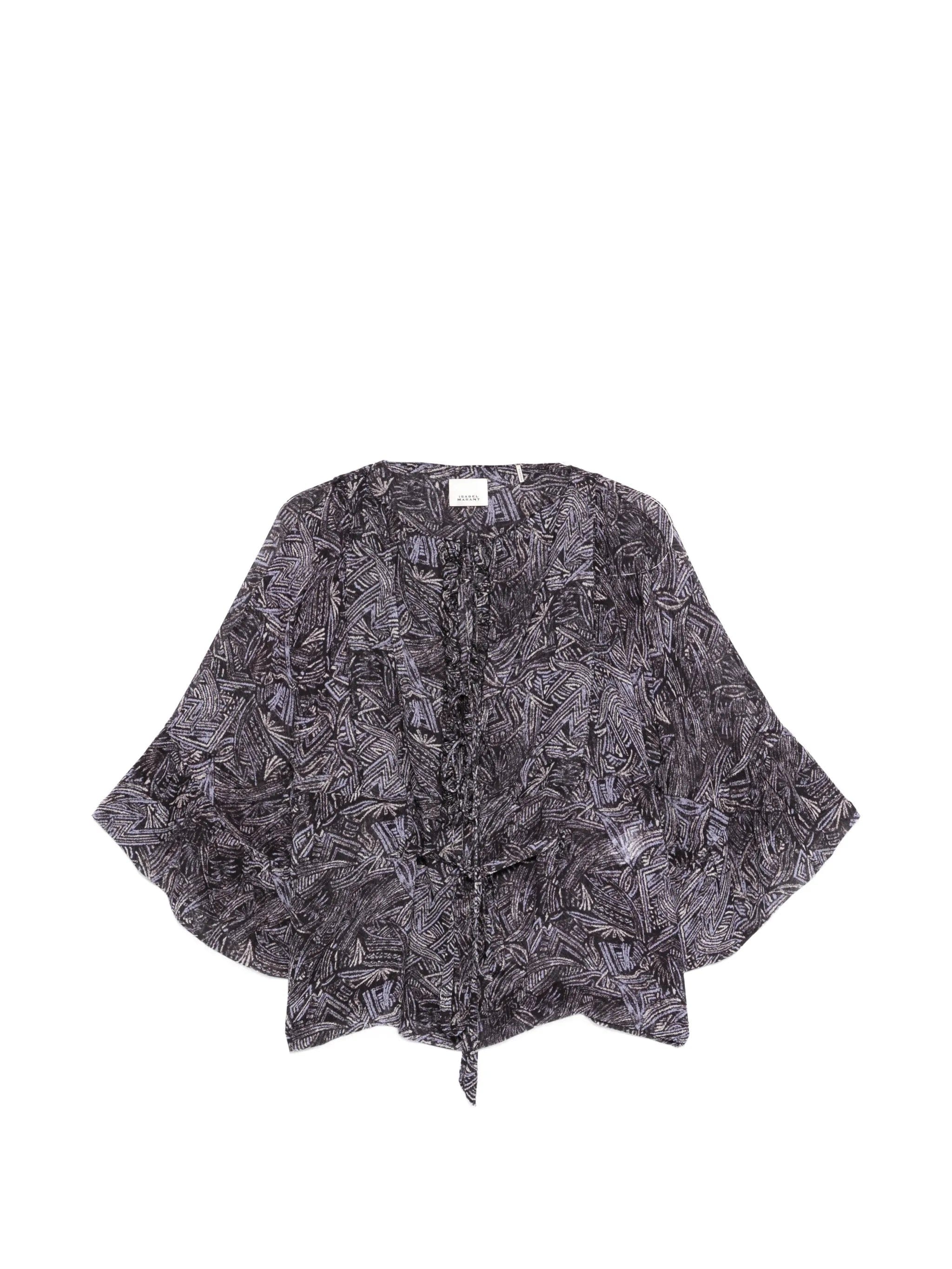 Isabel Marant Tekia abstract - print ruffled shirt