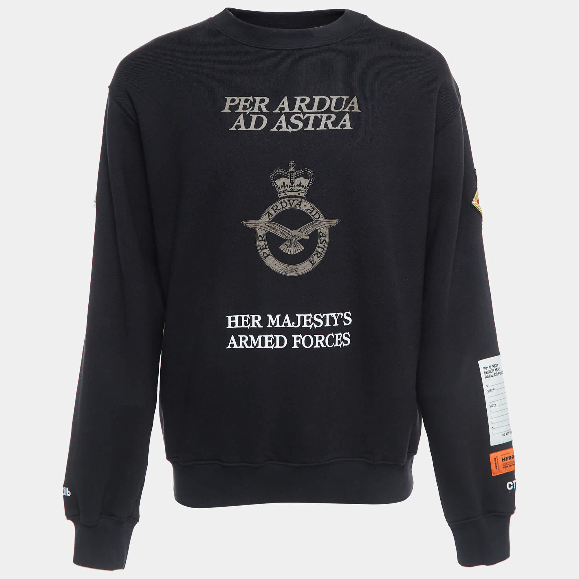 Heron Preston Black Graphic Print Cotton Sweatshirt