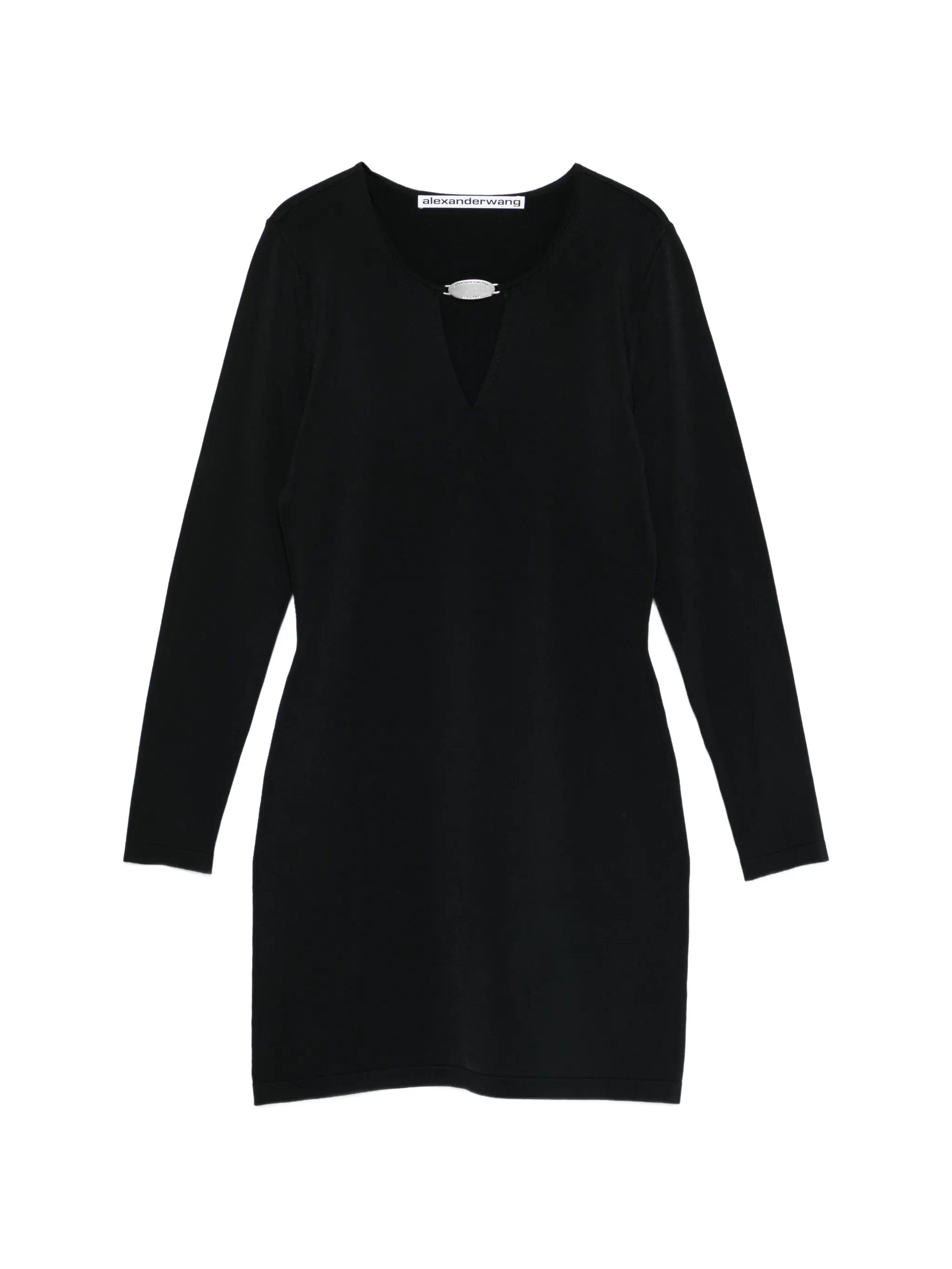 Alexander Wang metal logo V - neck mini dress