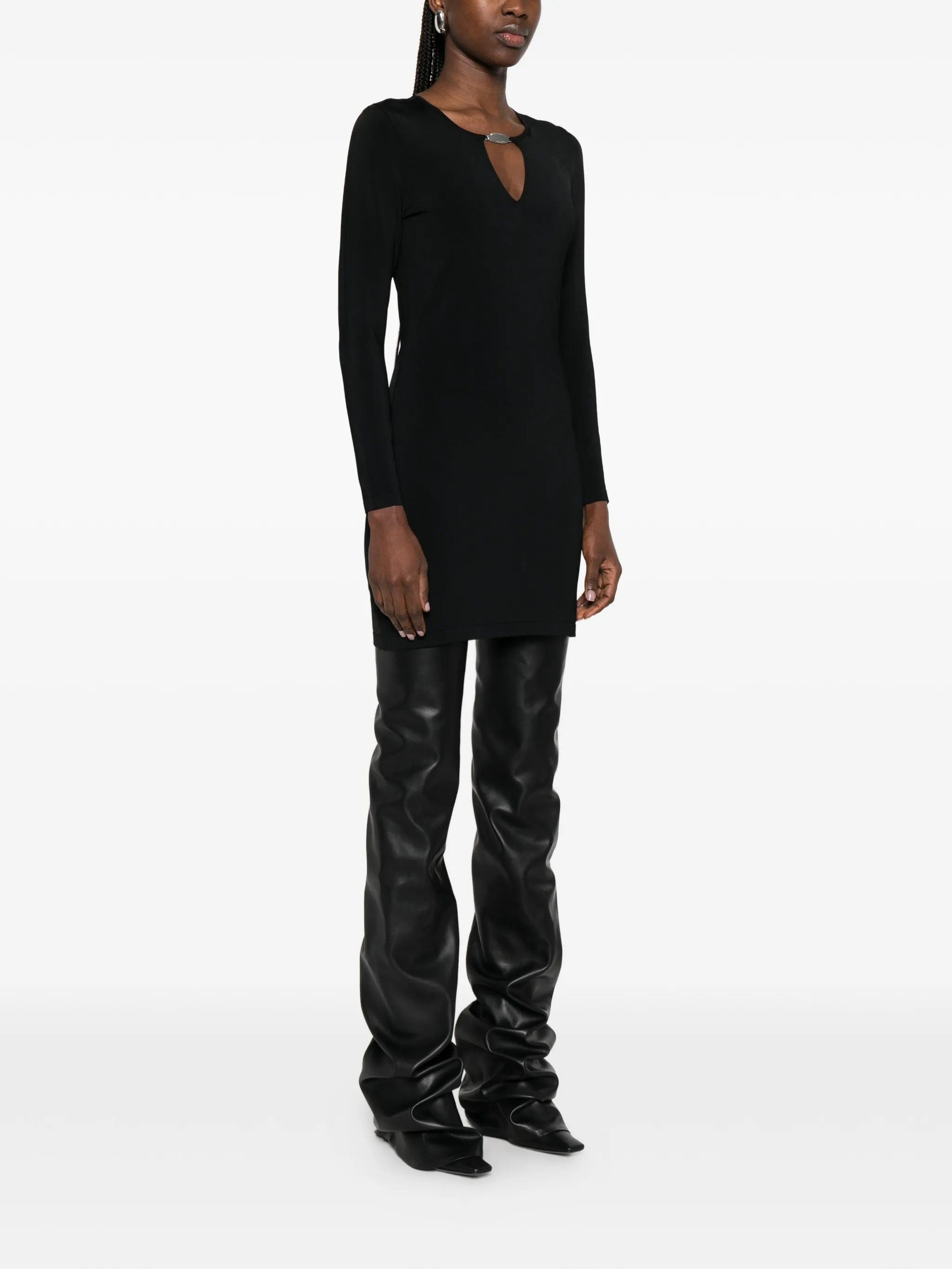 Alexander Wang metal logo V - neck mini dress