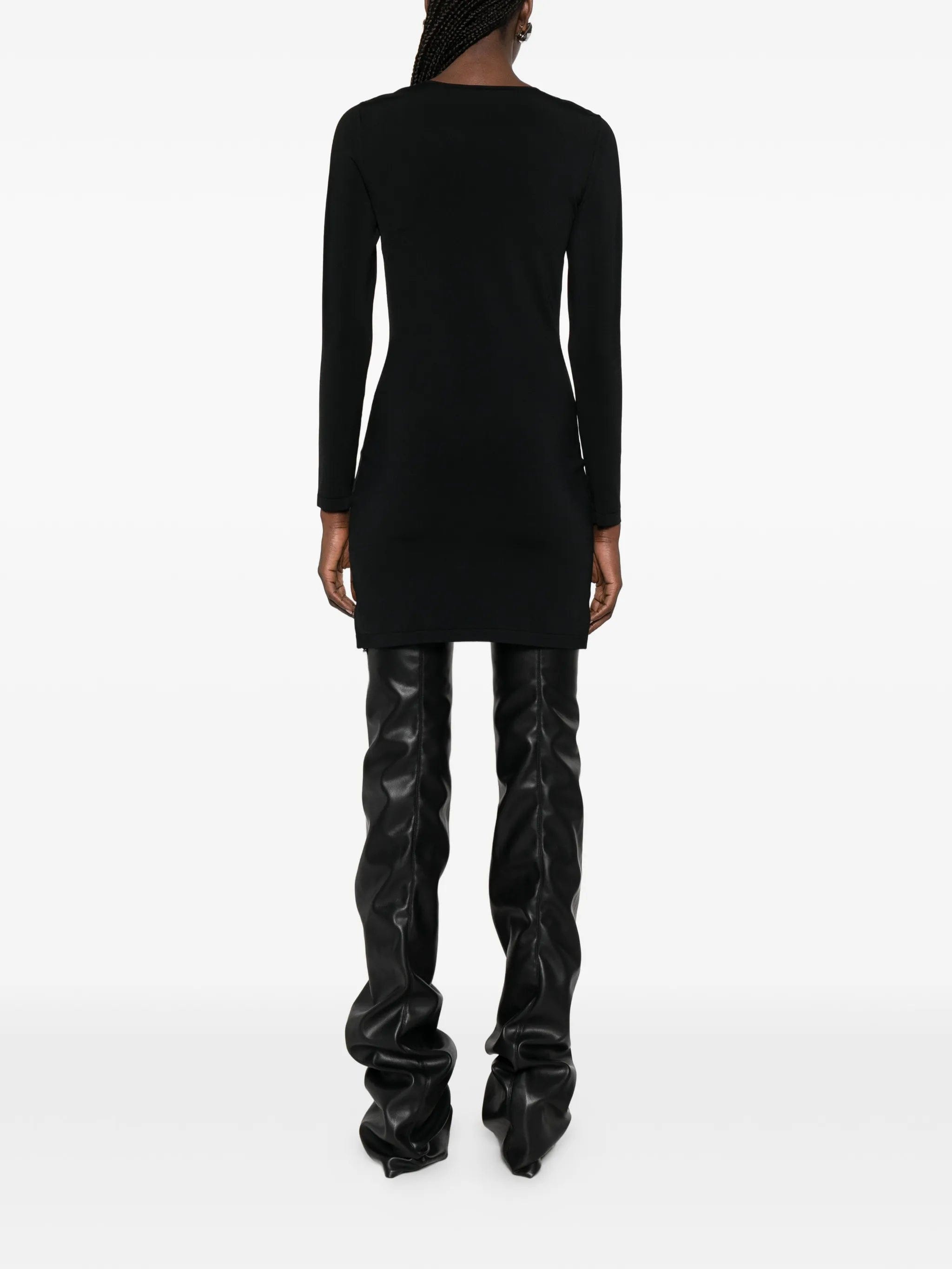 Alexander Wang metal logo V - neck mini dress