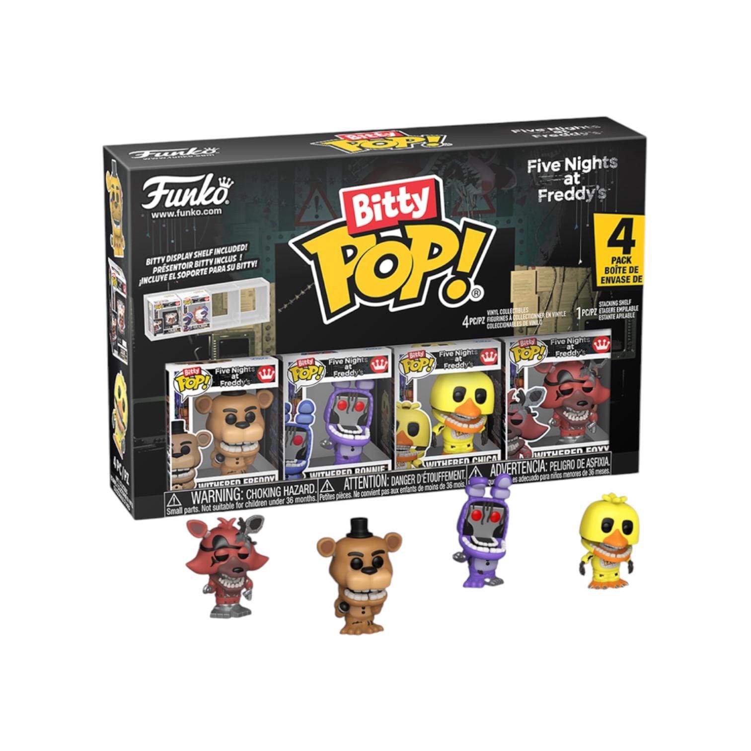 FREDDY Withered Freddy 4 Pack Funko Bitty Pops - Five Nights at Freddy's - PREORDER