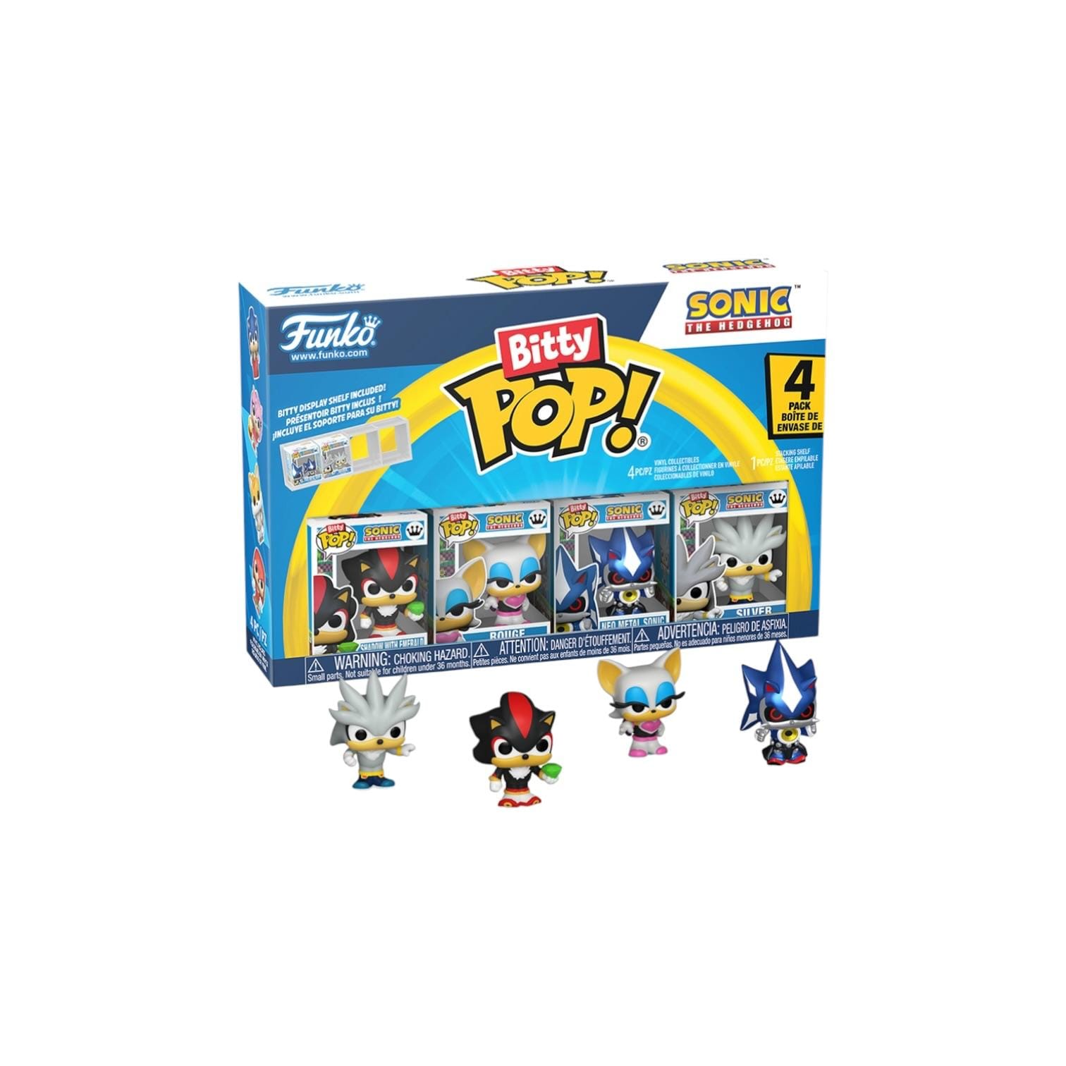 Sonic the Hedgehog Shadow with Emerald 4 Pack Funko Bitty Pops - Sonic the Hedgehog - PREORDER
