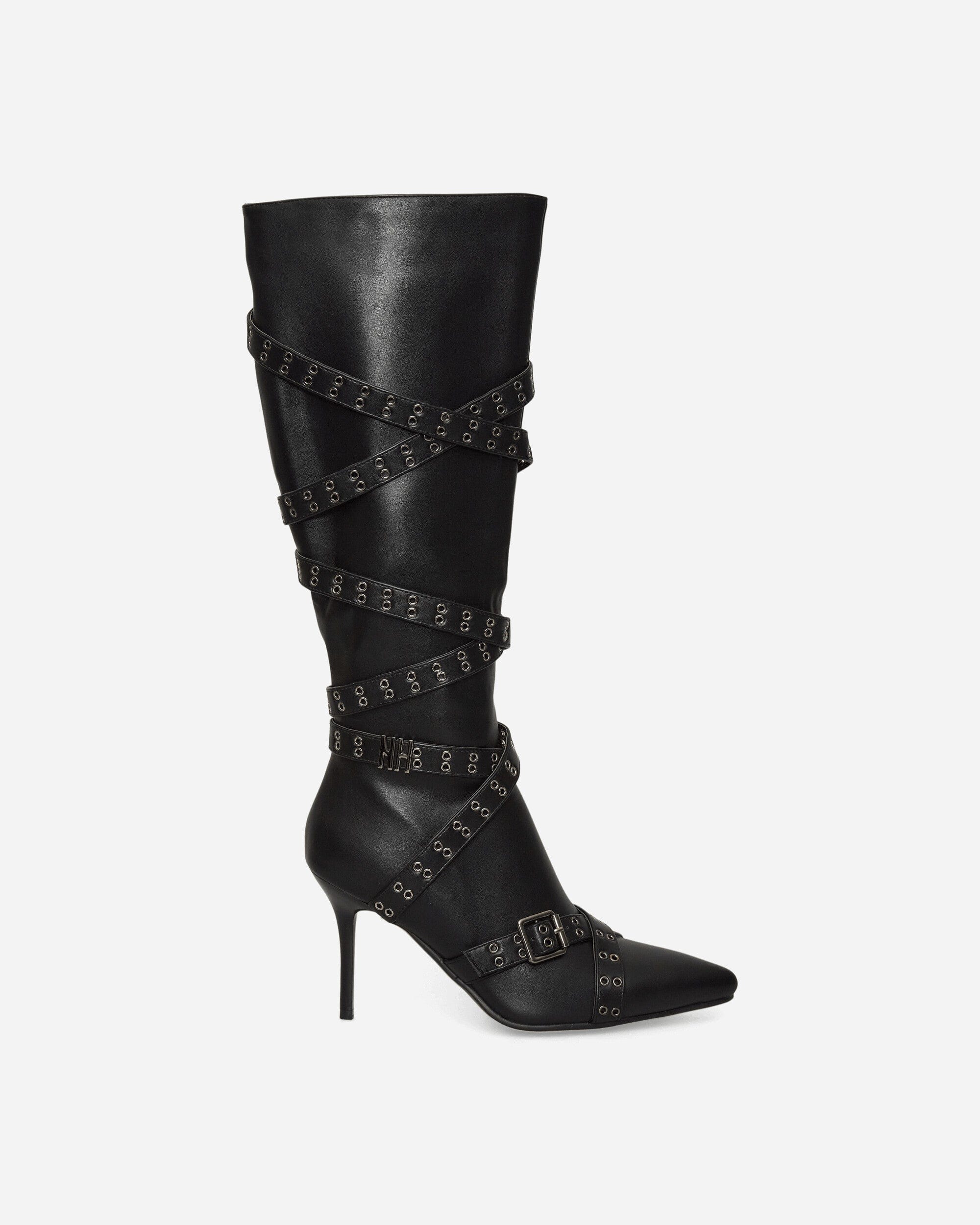 Nii Hai Women's Strappy Boots Black