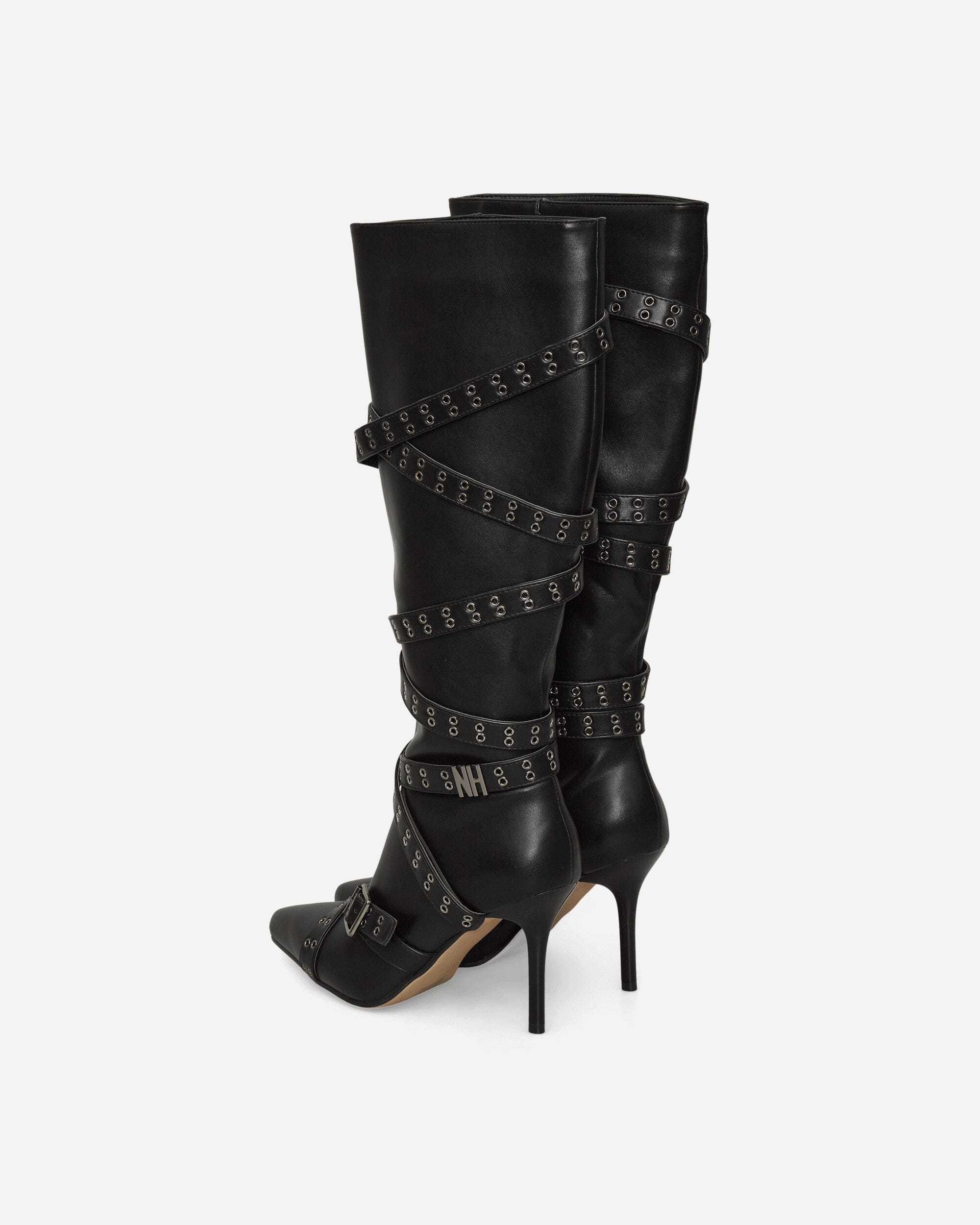 Nii Hai Women's Strappy Boots Black