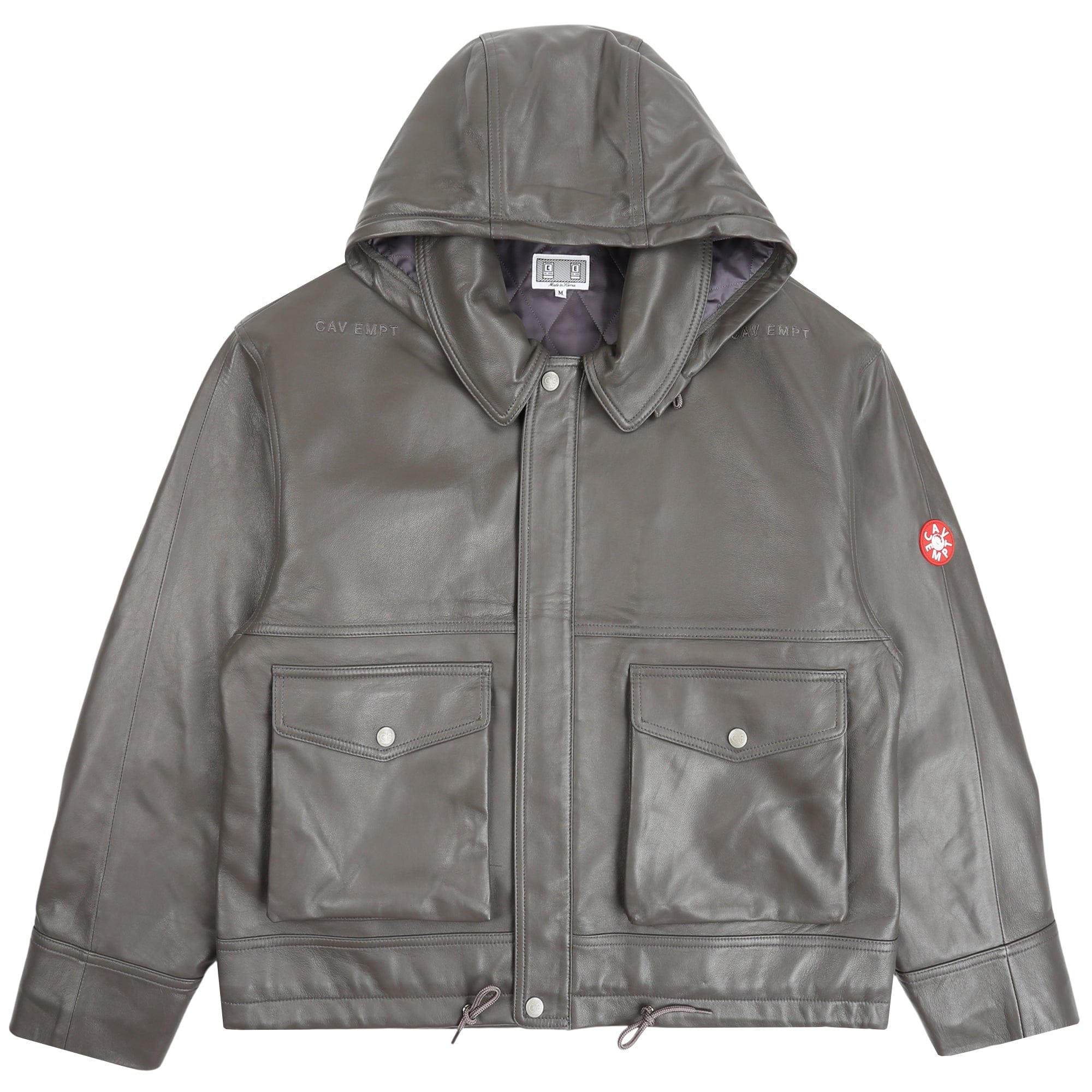 Cav Empt Leather Zip Jacket - Grey