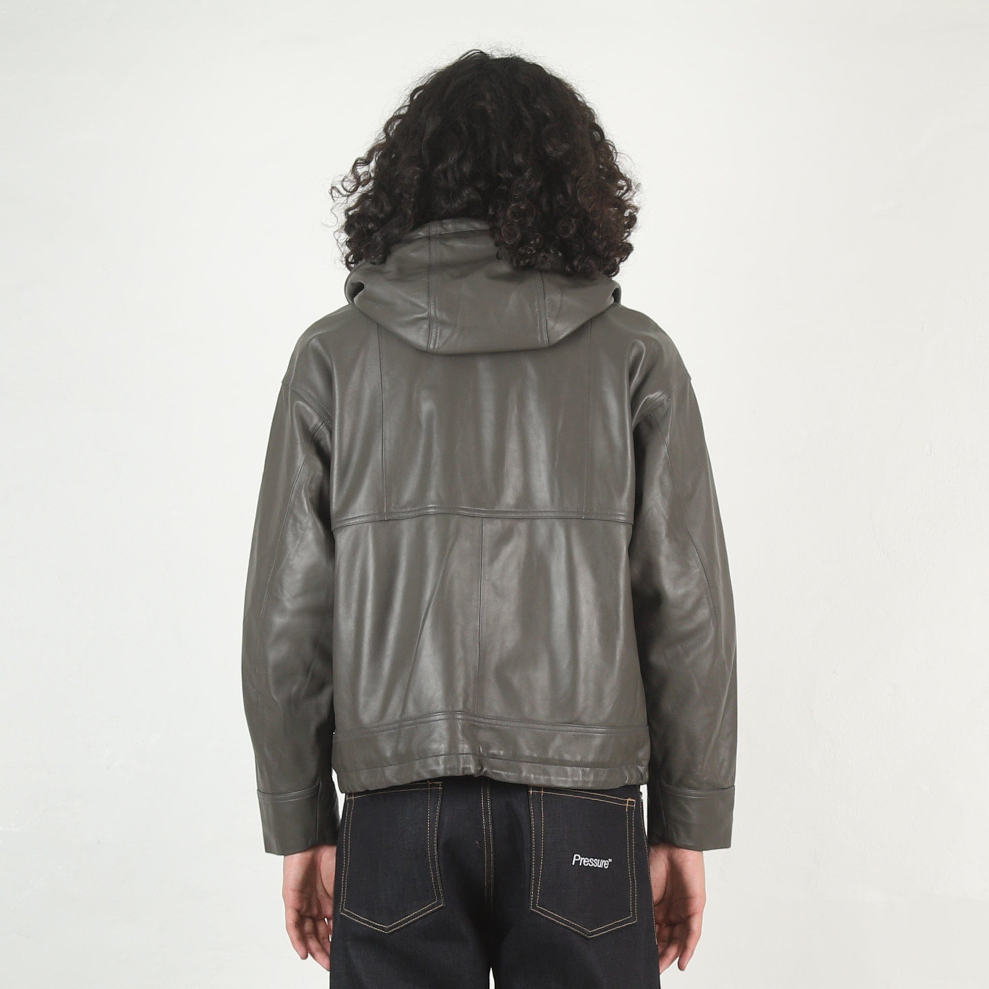 Cav Empt Leather Zip Jacket - Grey