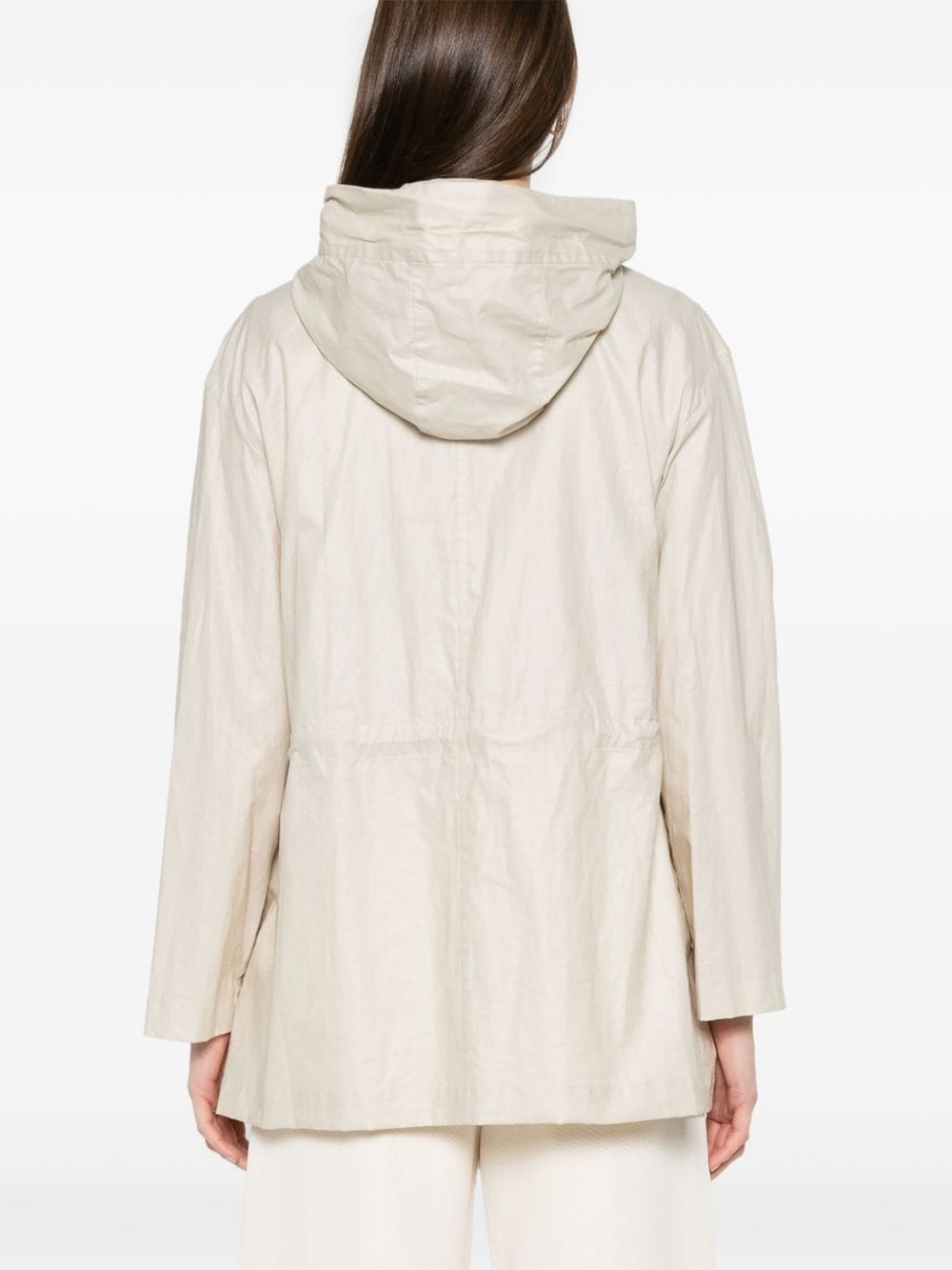 Fay Linen - Cotton Blend Parka — Ecru
