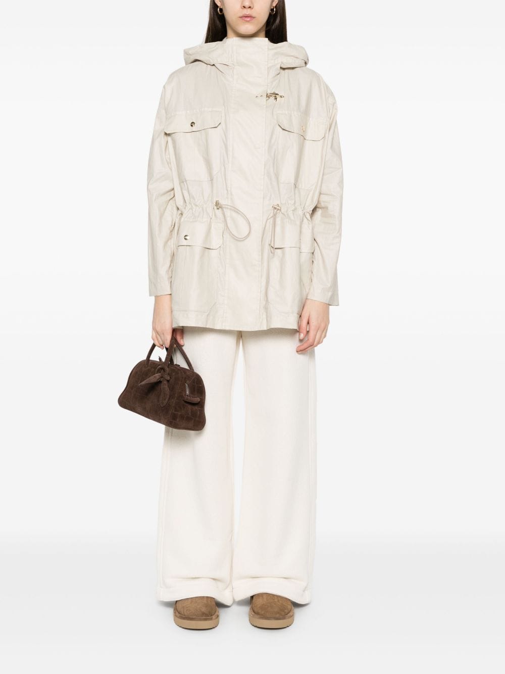 Fay Linen - Cotton Blend Parka — Ecru