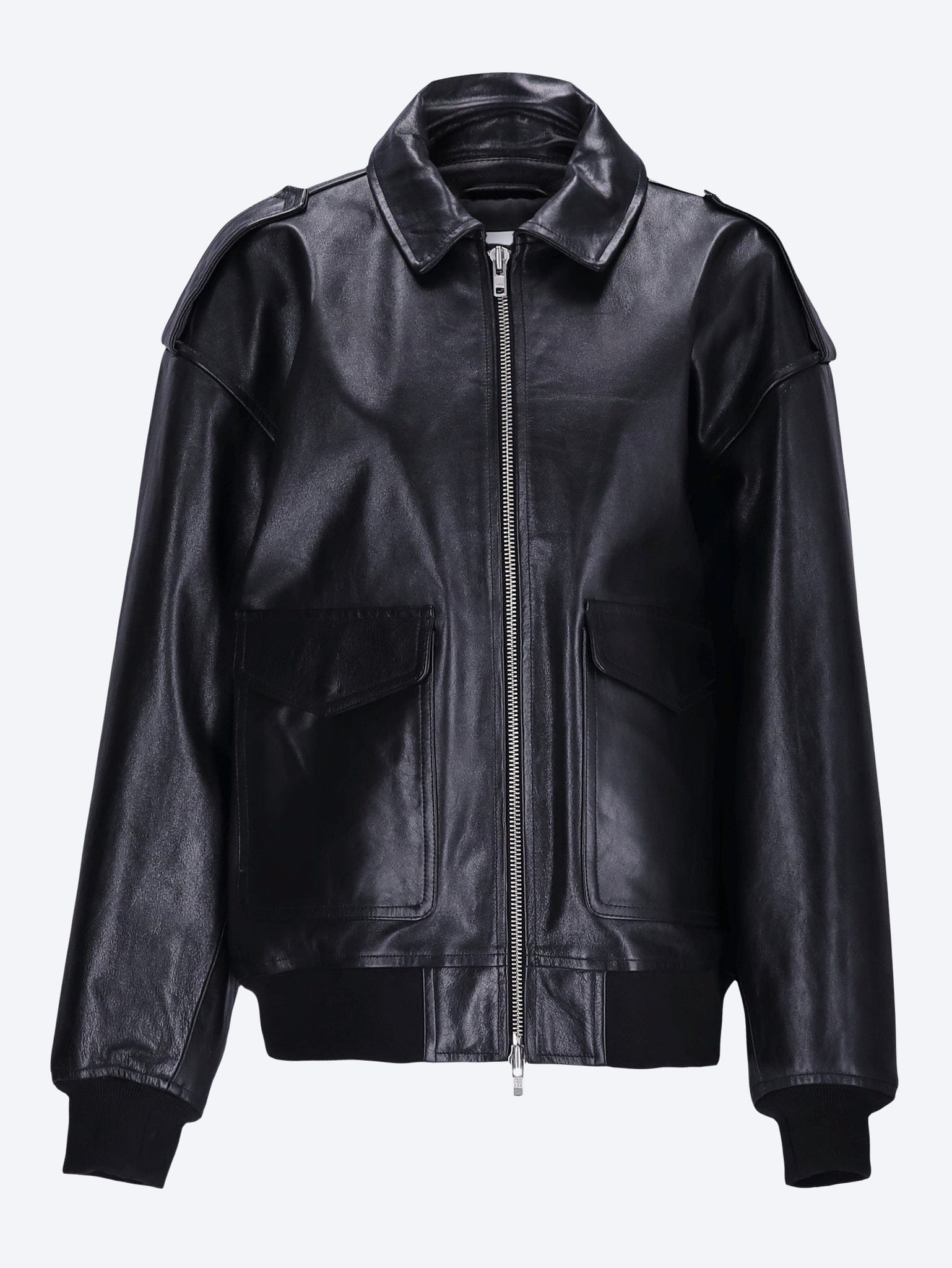 THE Frankie SHOP Viper leather jacket