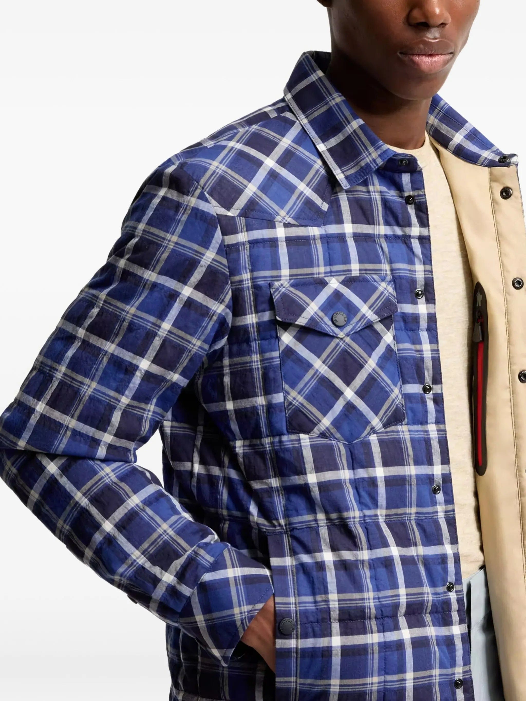 Moncler Grenoble Gelt plaid quilted jacket