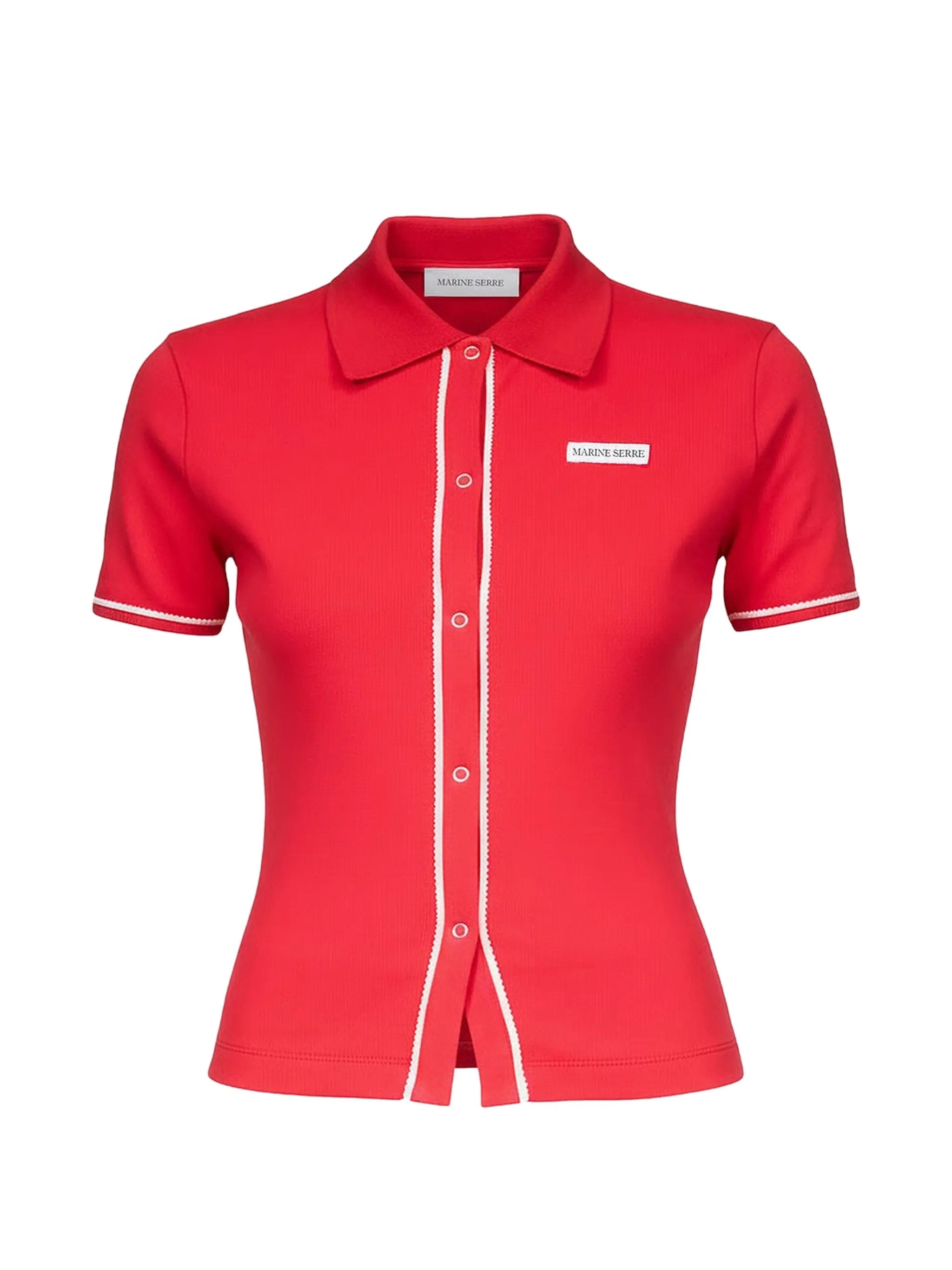 Marine Serre ribbed - trim shirt