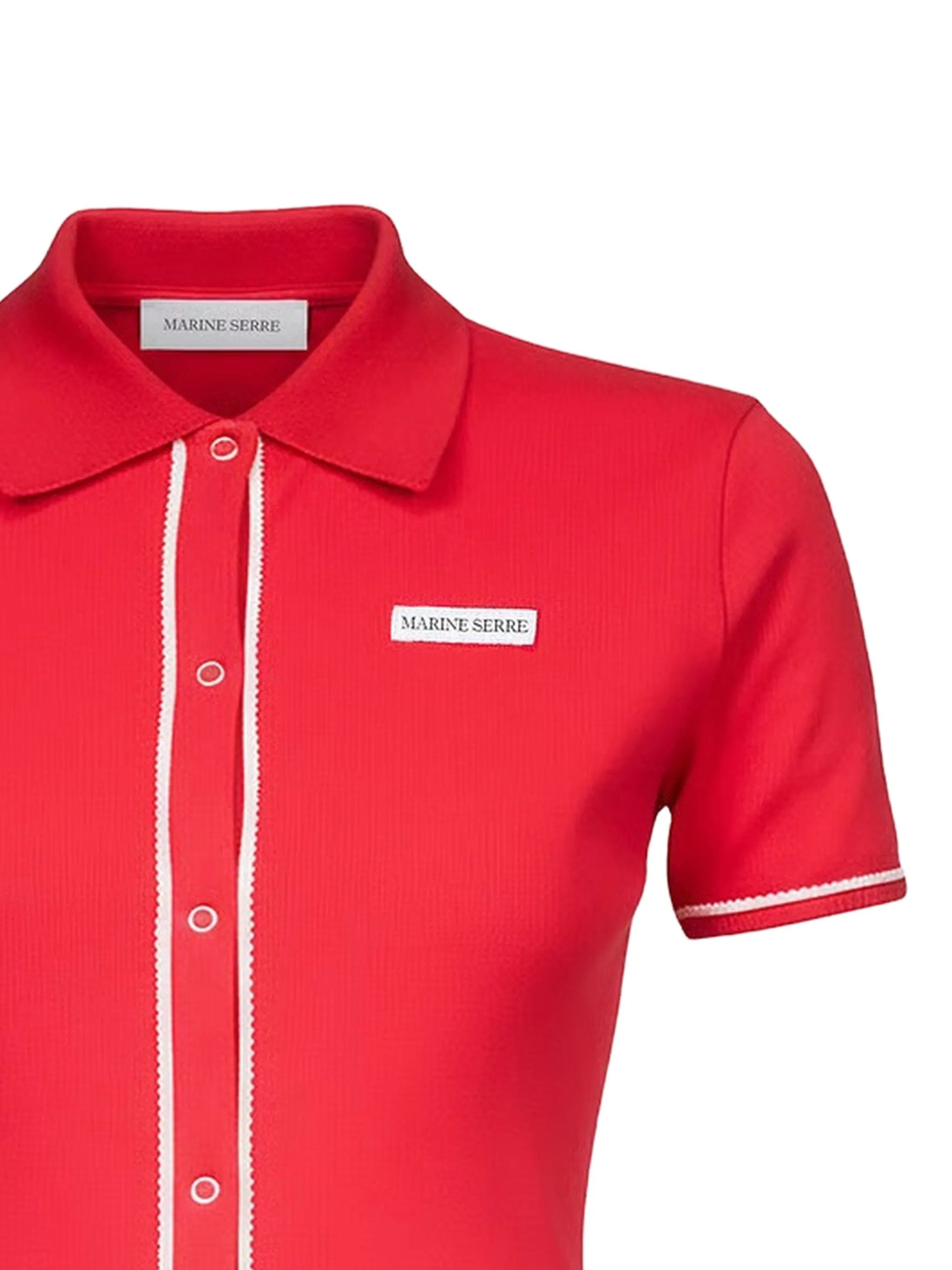 Marine Serre ribbed - trim shirt