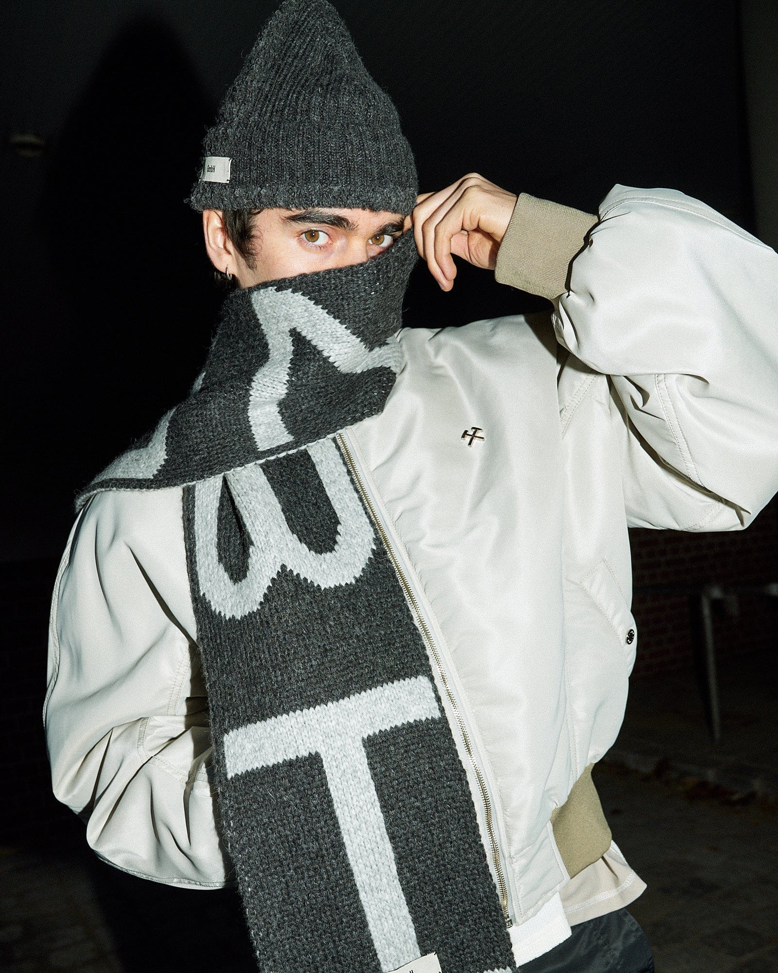 Gmbh Knitted Colour Blocked Scarf With Fringes
