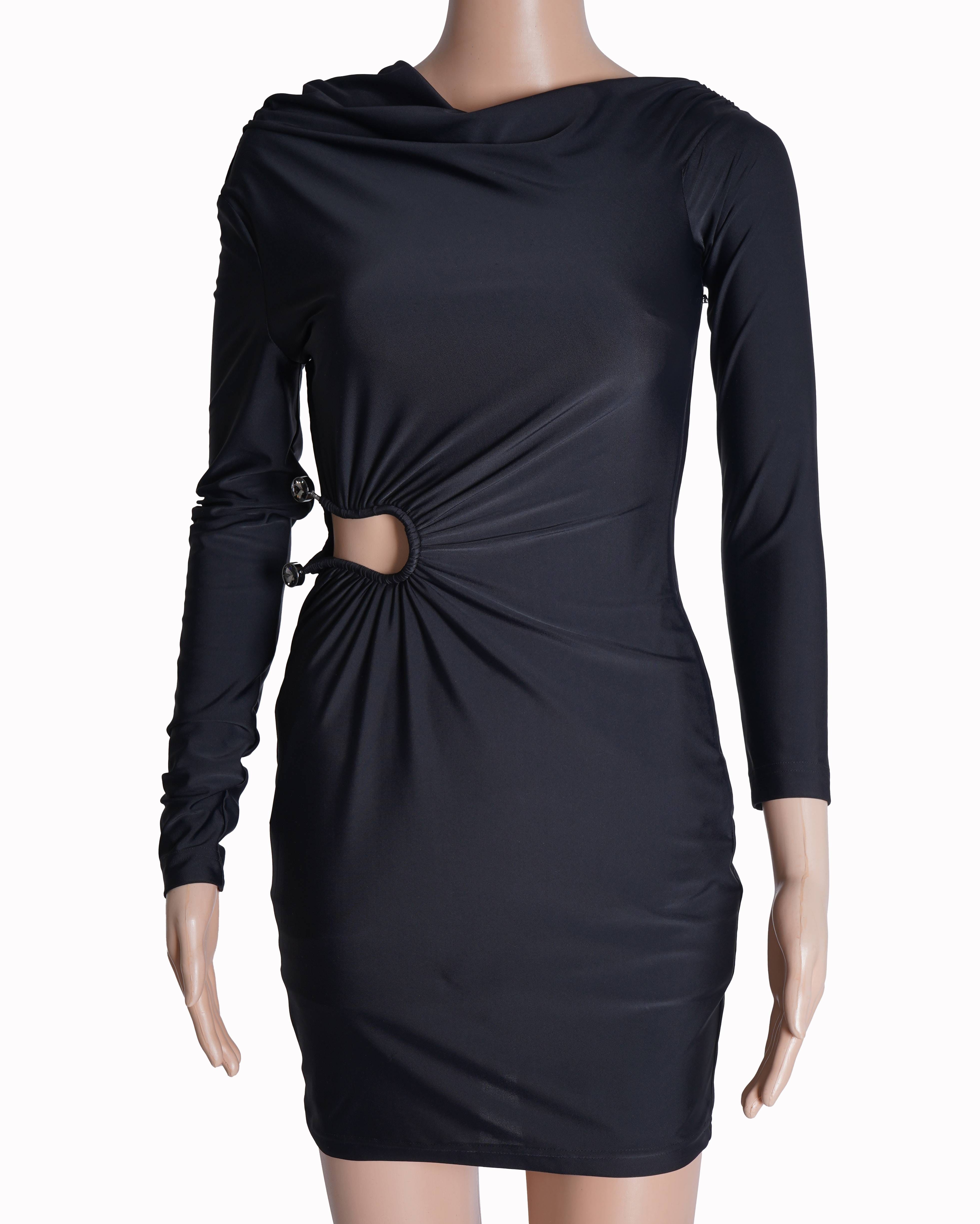 Self - Portrait Black Cut - Out Mini Dress