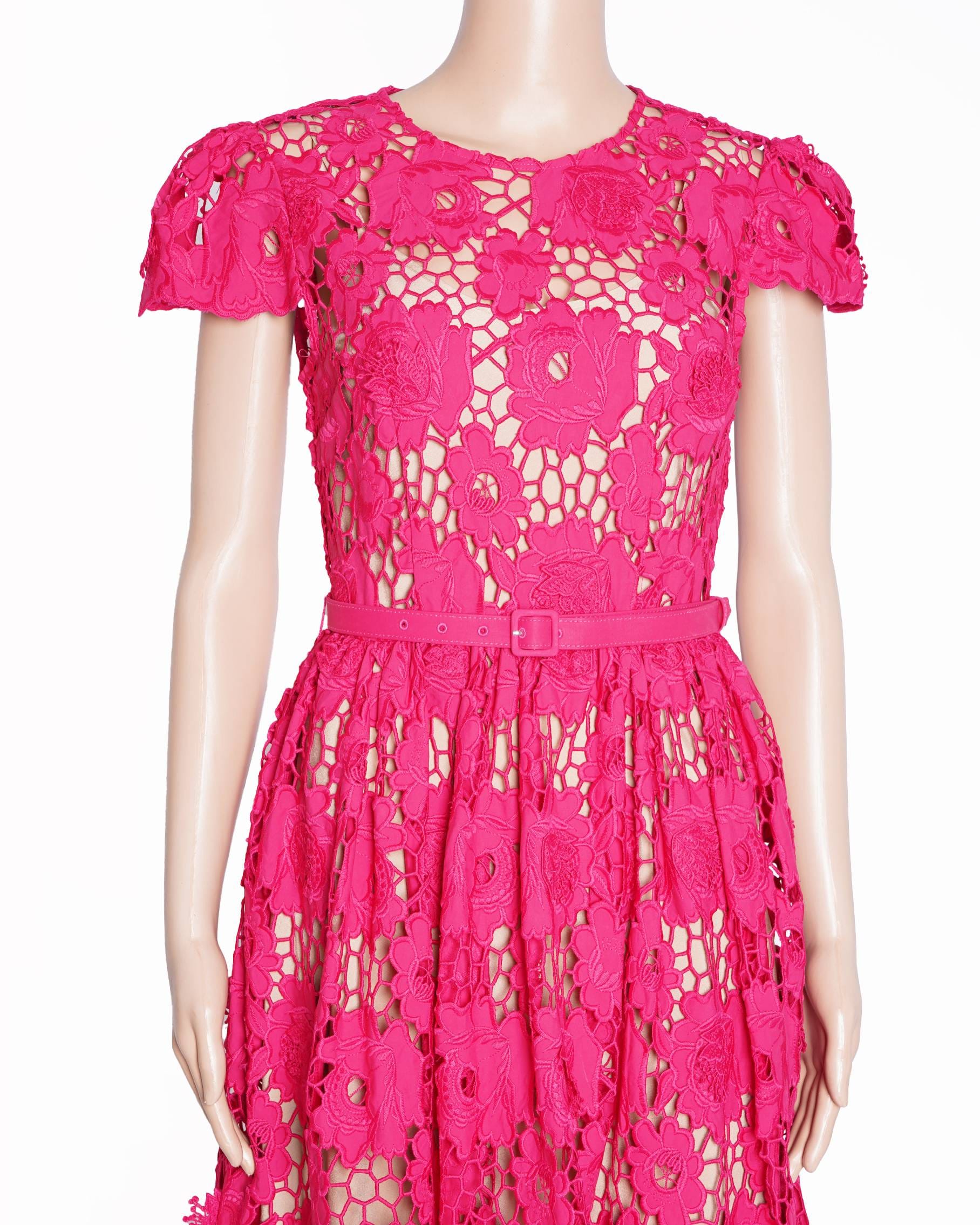 Self-Portrait New Self Portrait Poppy Midi Dress In 3D Floral Lace