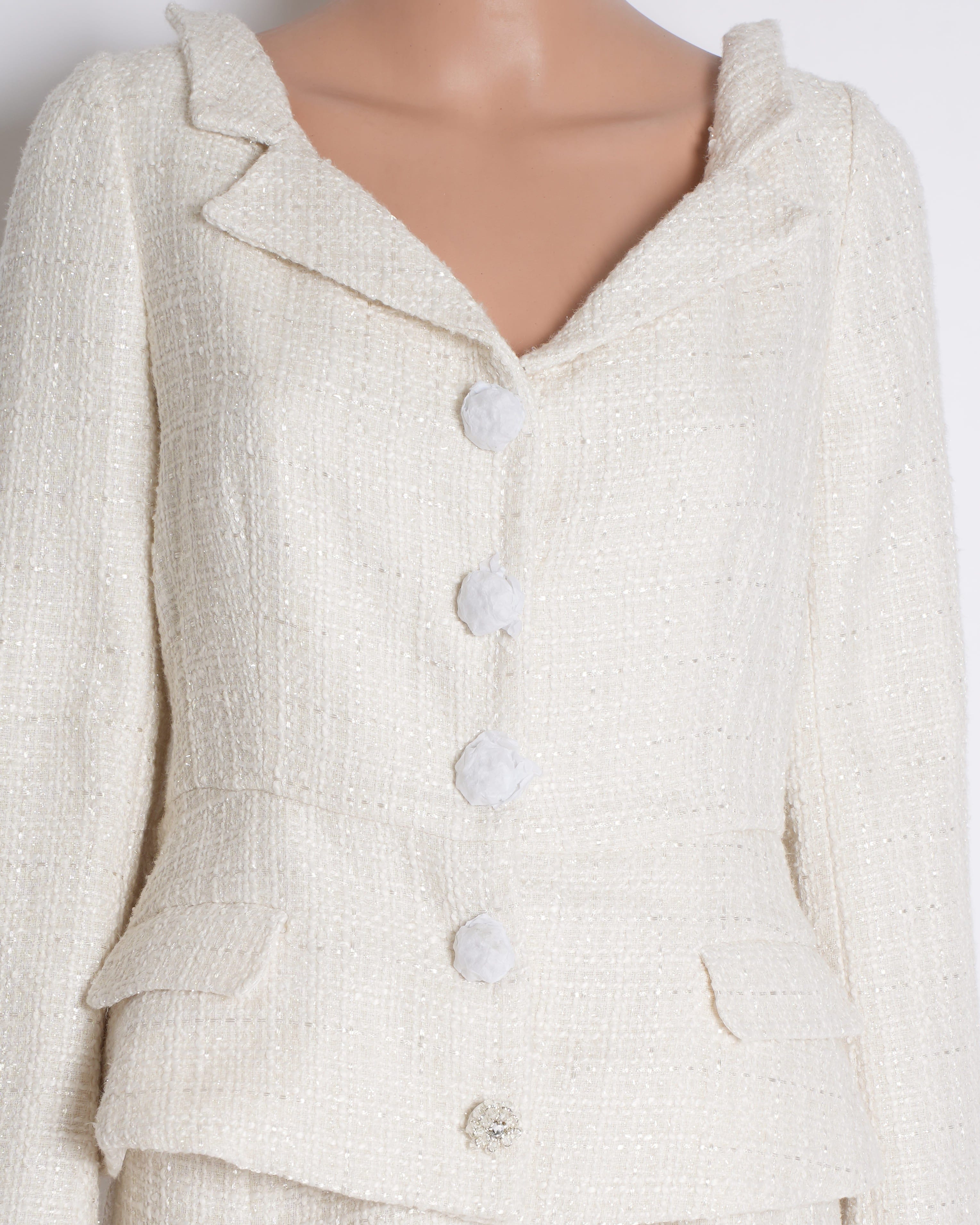 Self - Portrait Cream Bridal boucle midi dress