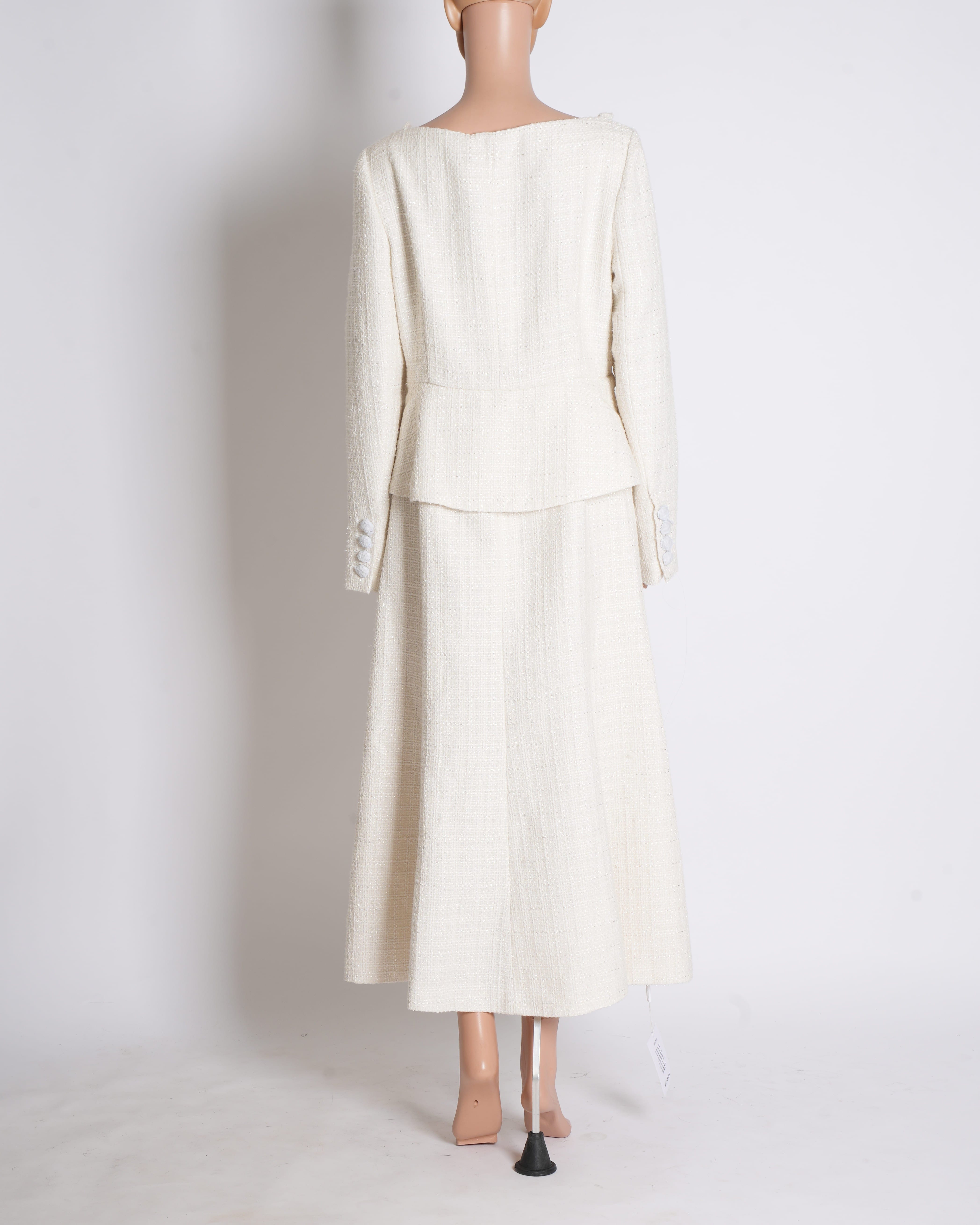 Self - Portrait Cream Bridal boucle midi dress