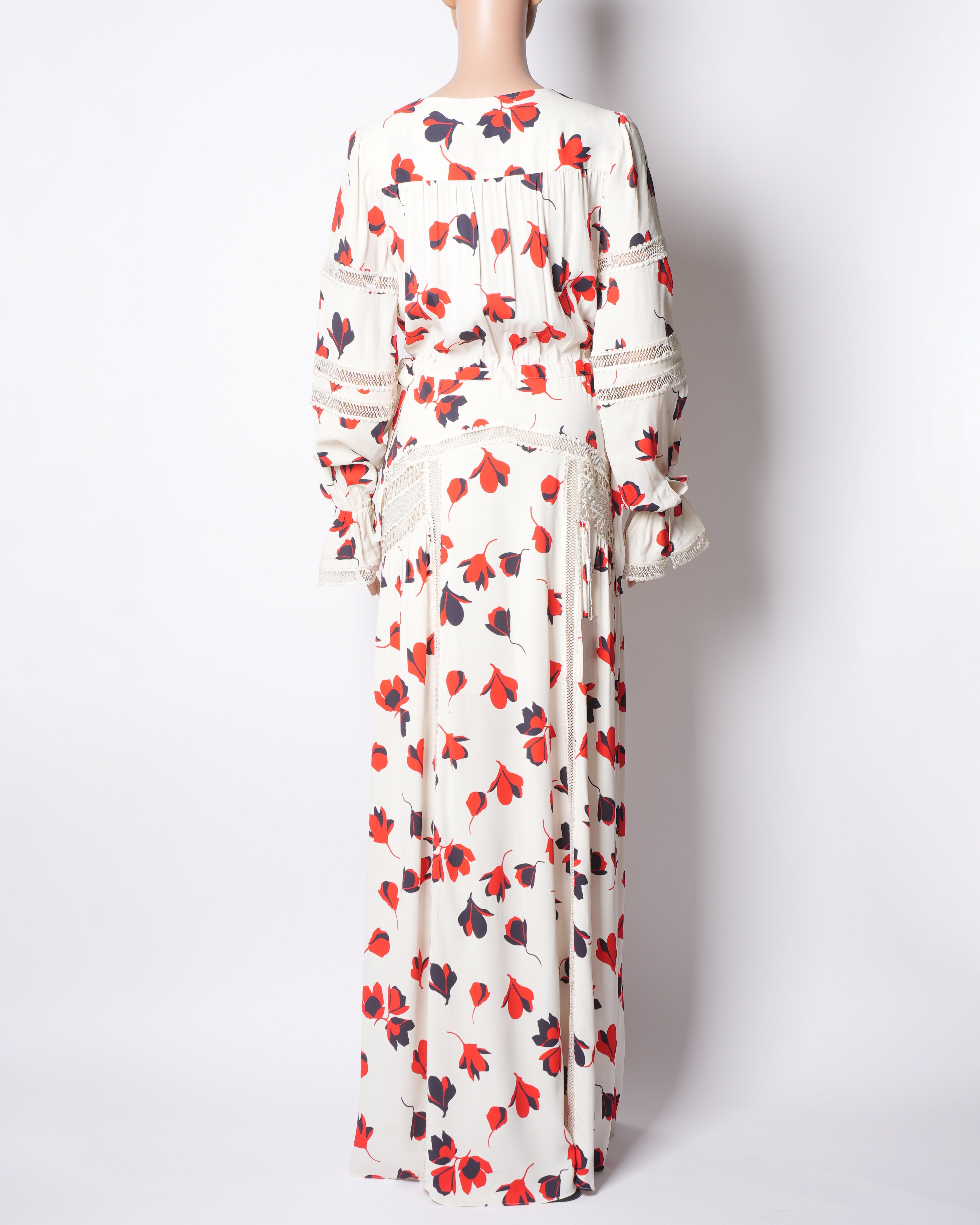 Self-Portrait New Self Portrait Red & Offwhite Floral Dress