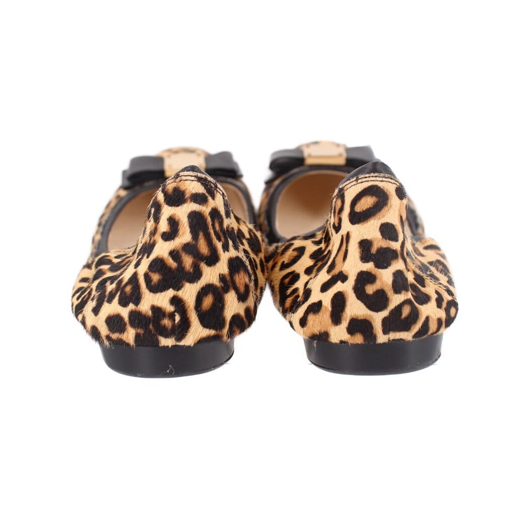 COLE HAAN LEOPARD FLATS TAN 10 US