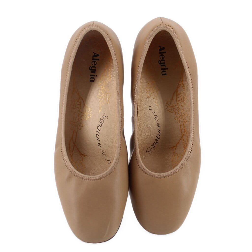 Alegria LEATHER FLATS TAN 6 US