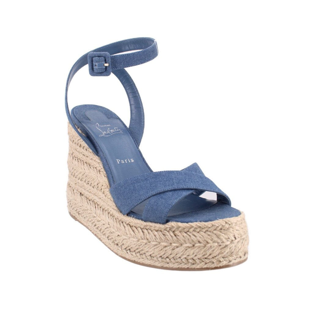 Louboutin ROPE WEDGE HEELS BLUE 42 EU | 10 US