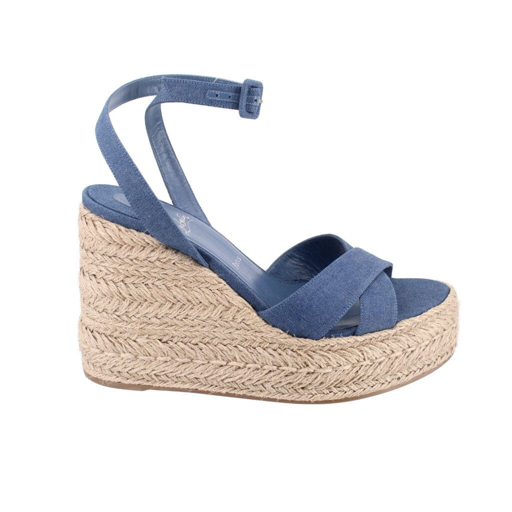 Louboutin ROPE WEDGE HEELS BLUE 42 EU | 10 US