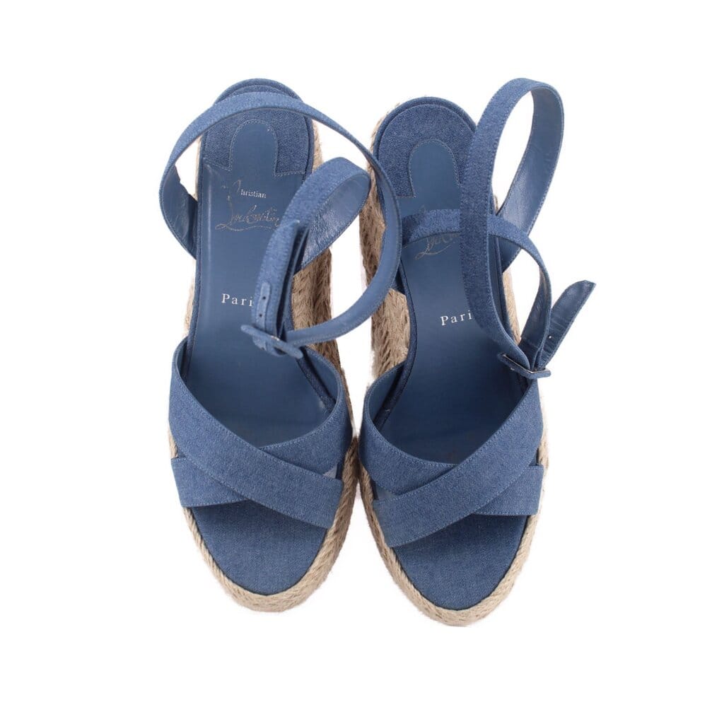Louboutin ROPE WEDGE HEELS BLUE 42 EU | 10 US