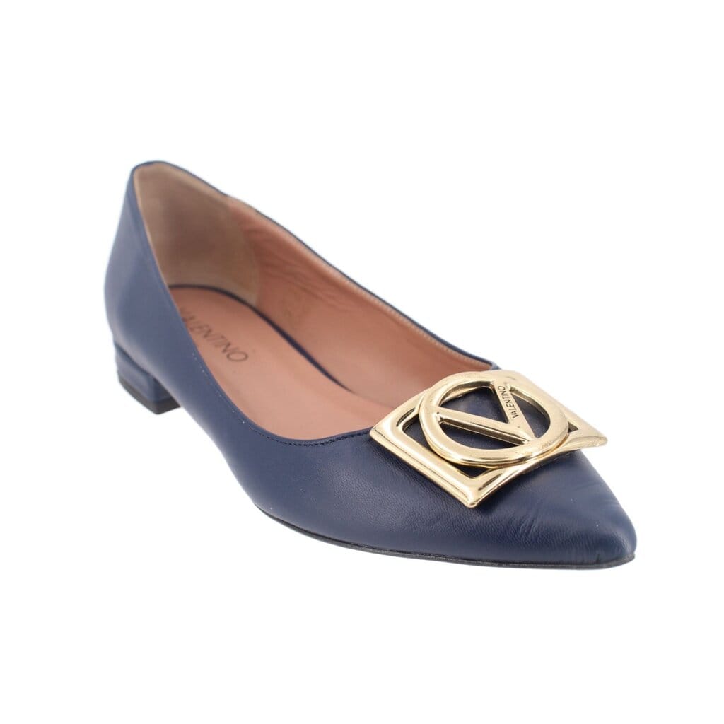 MARIO Valentino FLORA LOGO FLATS NAVY 9 US