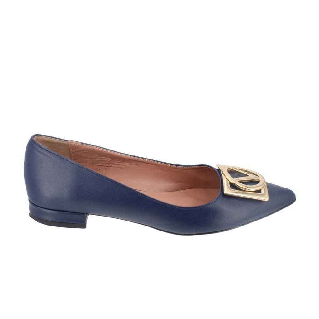 MARIO Valentino FLORA LOGO FLATS NAVY 9 US