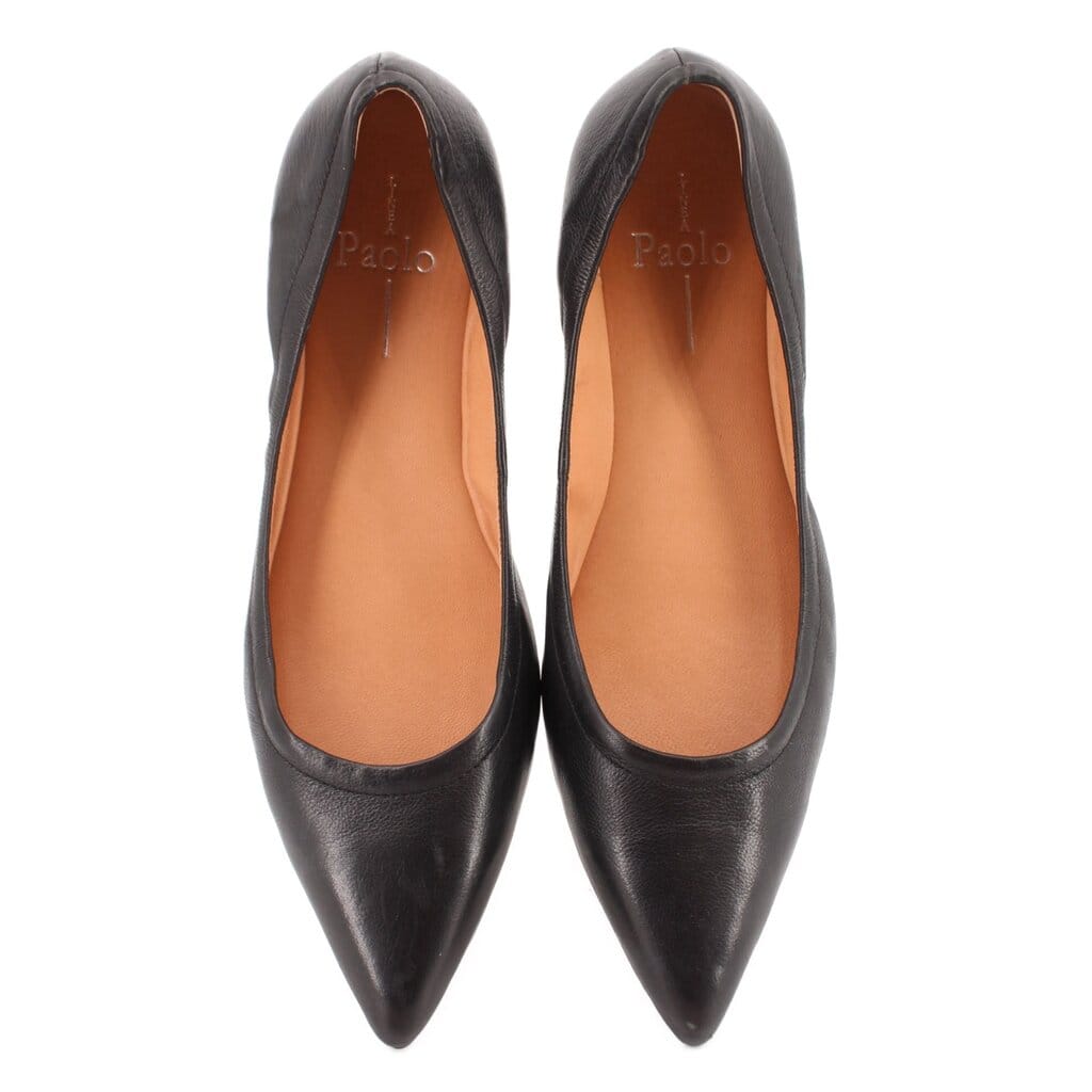 LINEA PAOLO LEATHER FLATS BLACK 7 US