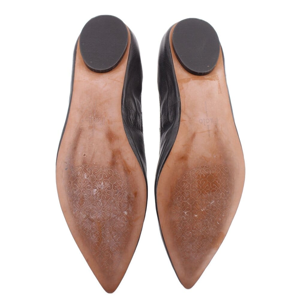 LINEA PAOLO LEATHER FLATS BLACK 7 US