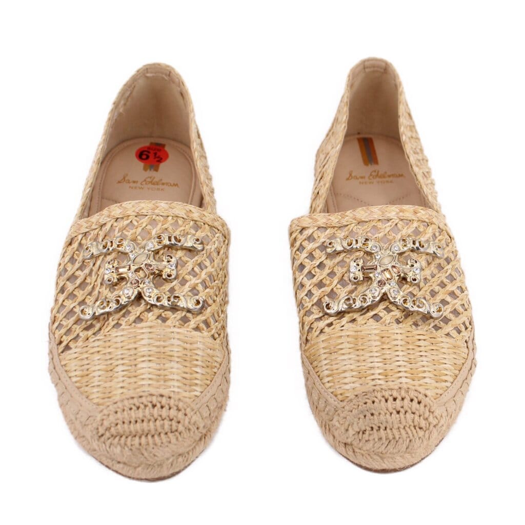 SAM Edelman RAFFIA FLATS TAN 6.5 US