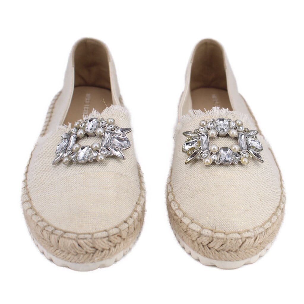 MARC Fisher RHINESTONE FLATS WHITE 9 US
