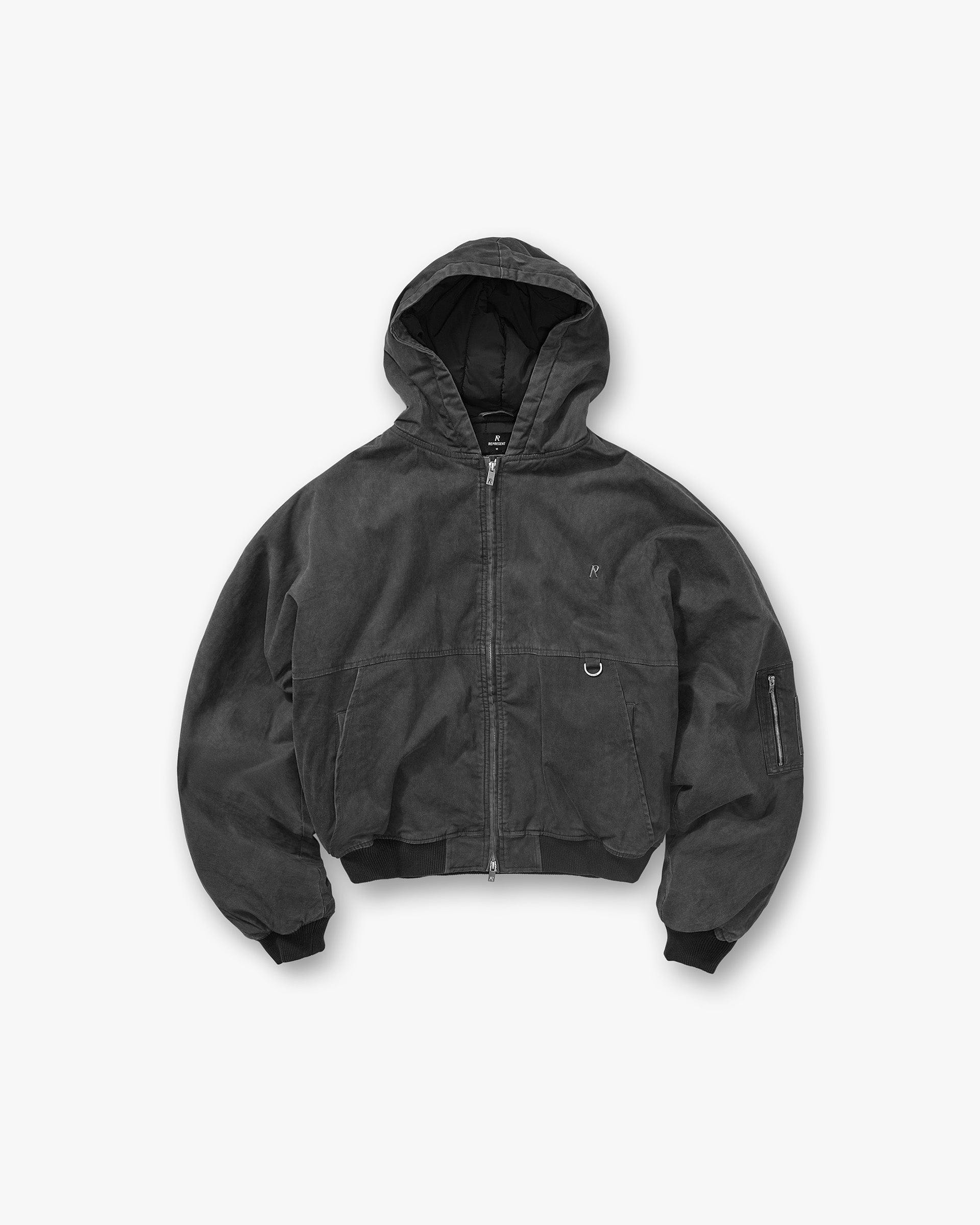 FW25 Hooded Bomber - Washed Black