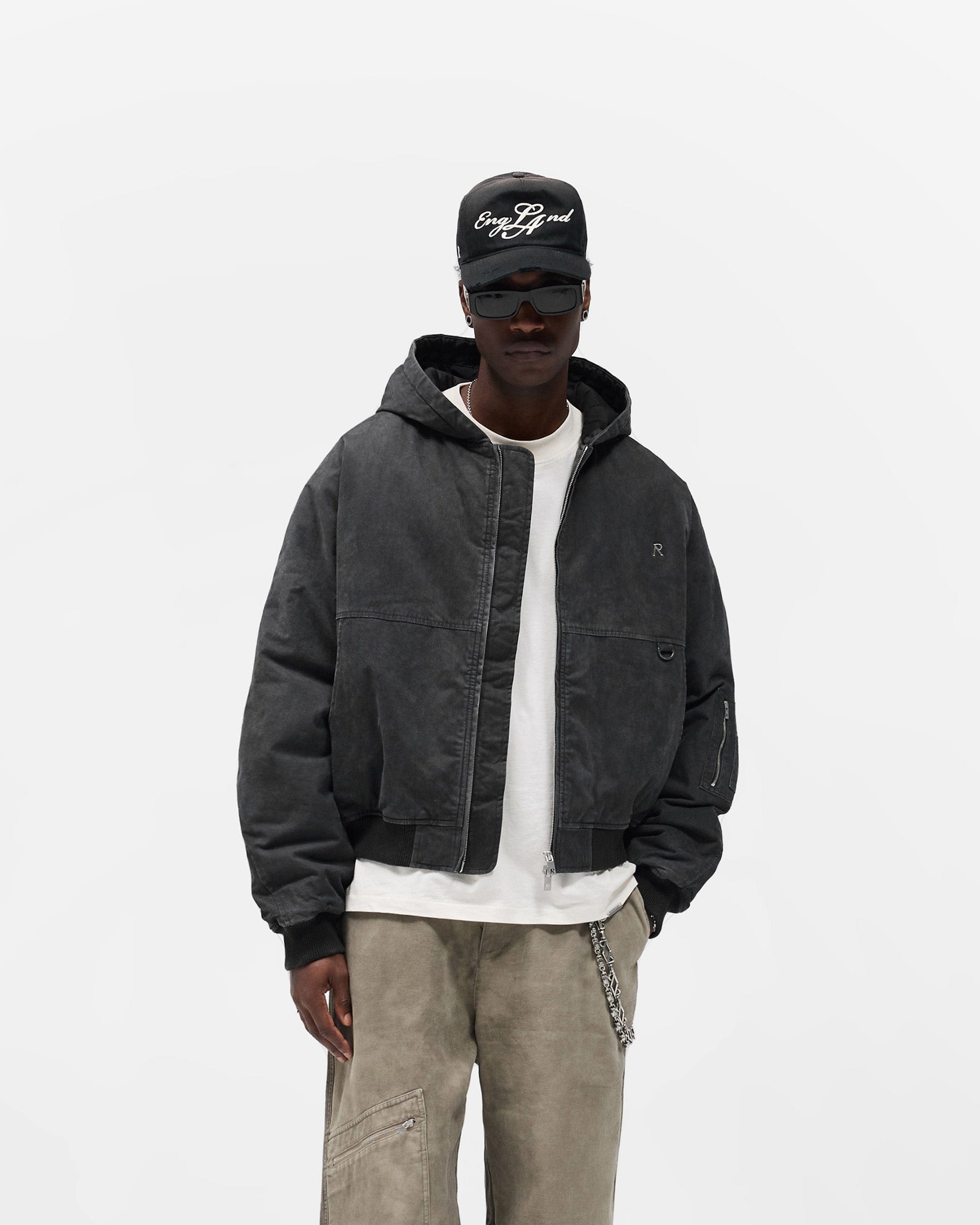 FW25 Hooded Bomber - Washed Black