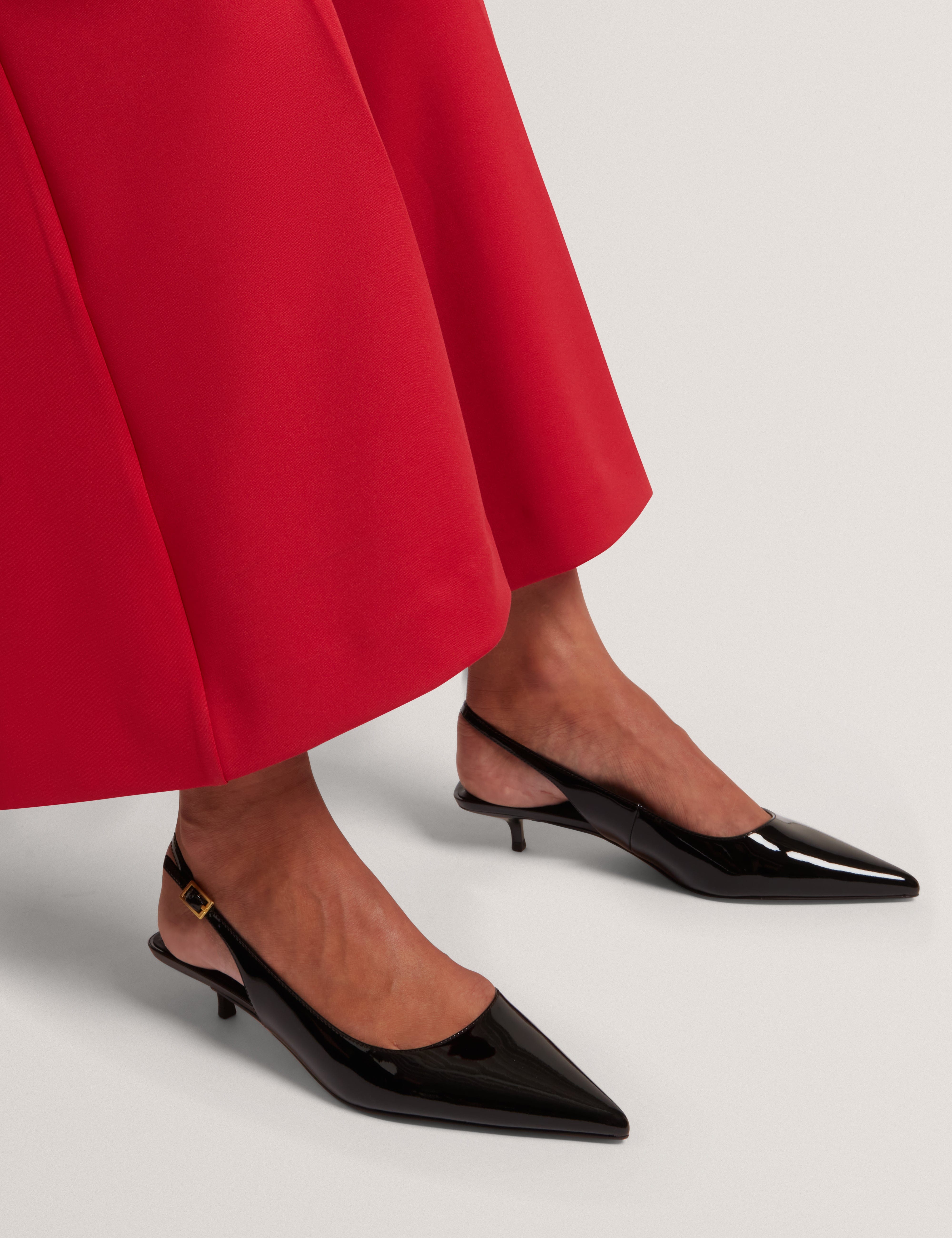 Back Kitiy Sling Back Kitten Heel Black