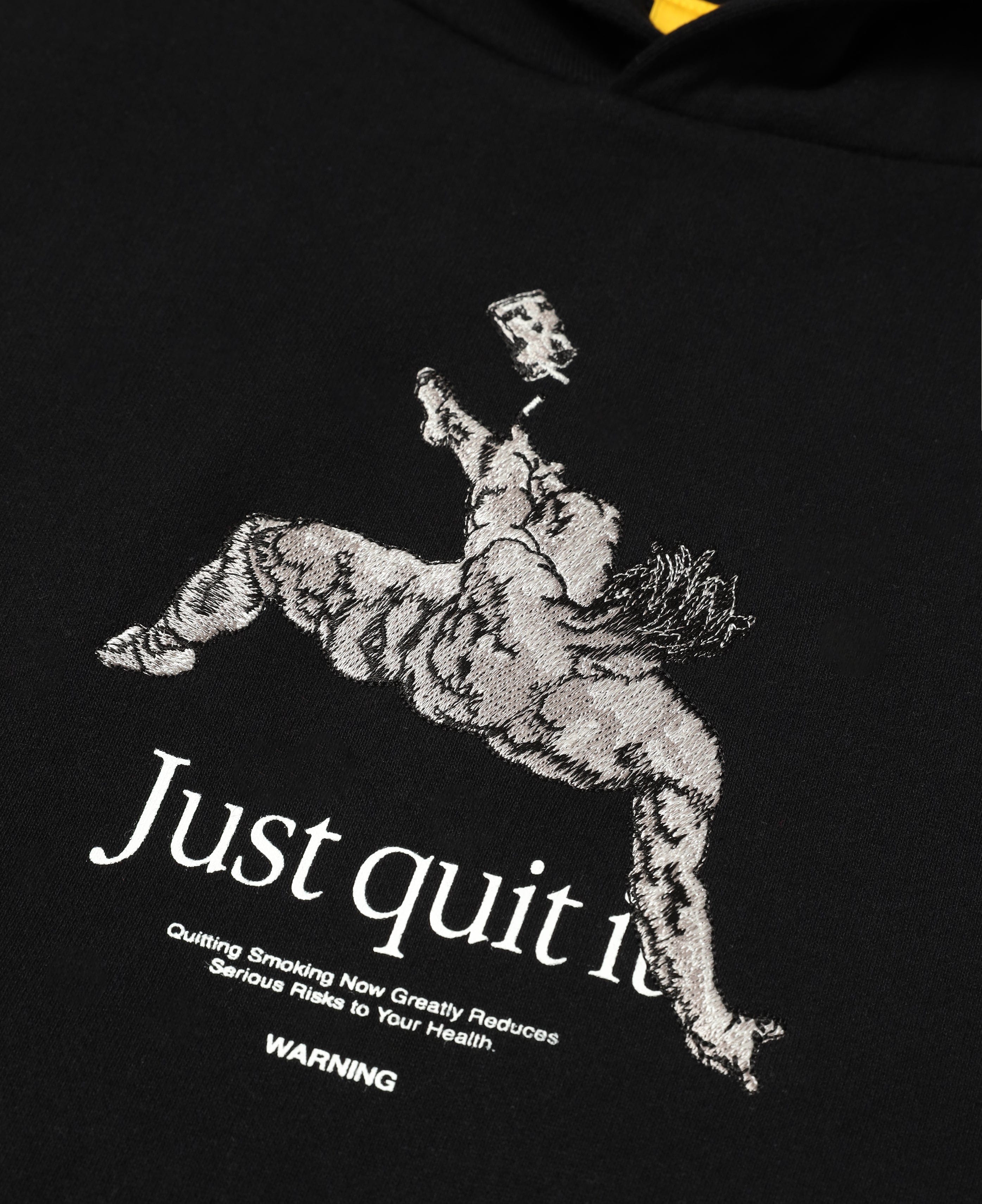 #FR2 Embroidery Just Quit It. Hoodie (Black)