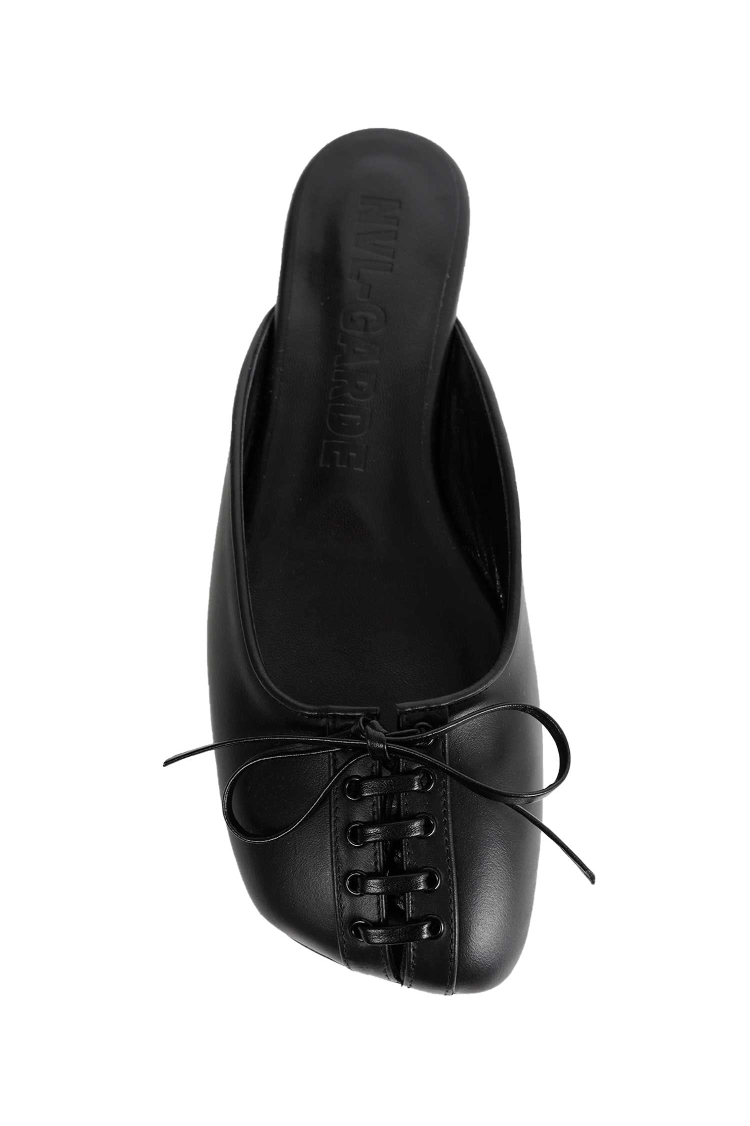 NVL GARDE Lace Up Flat Open Back Ballerinas