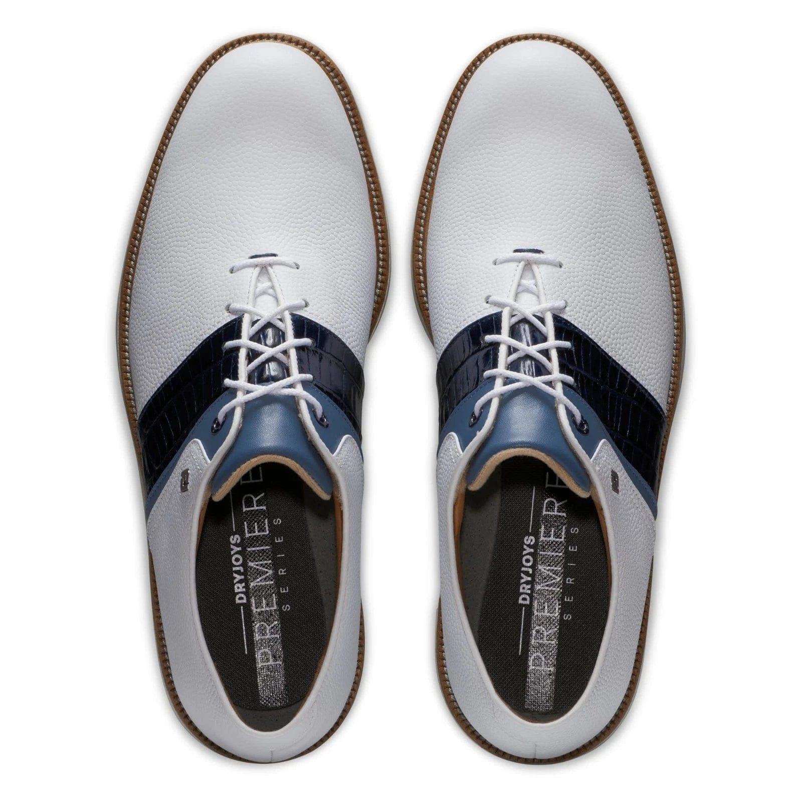 WHITE* FootJoy Premiere Series 54269 Sneakers Men's White Navy Golf Shoes LIQ1105