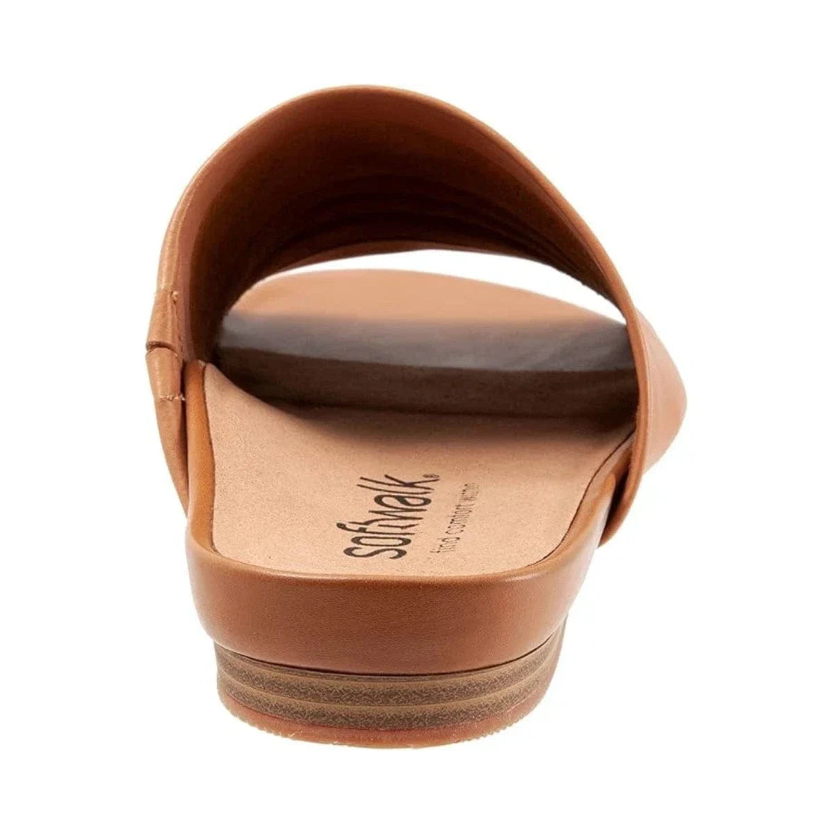 SLIP SoftWalk Camano Sandals Women's Narrow Tan Leather Slip On Slide RHS8491