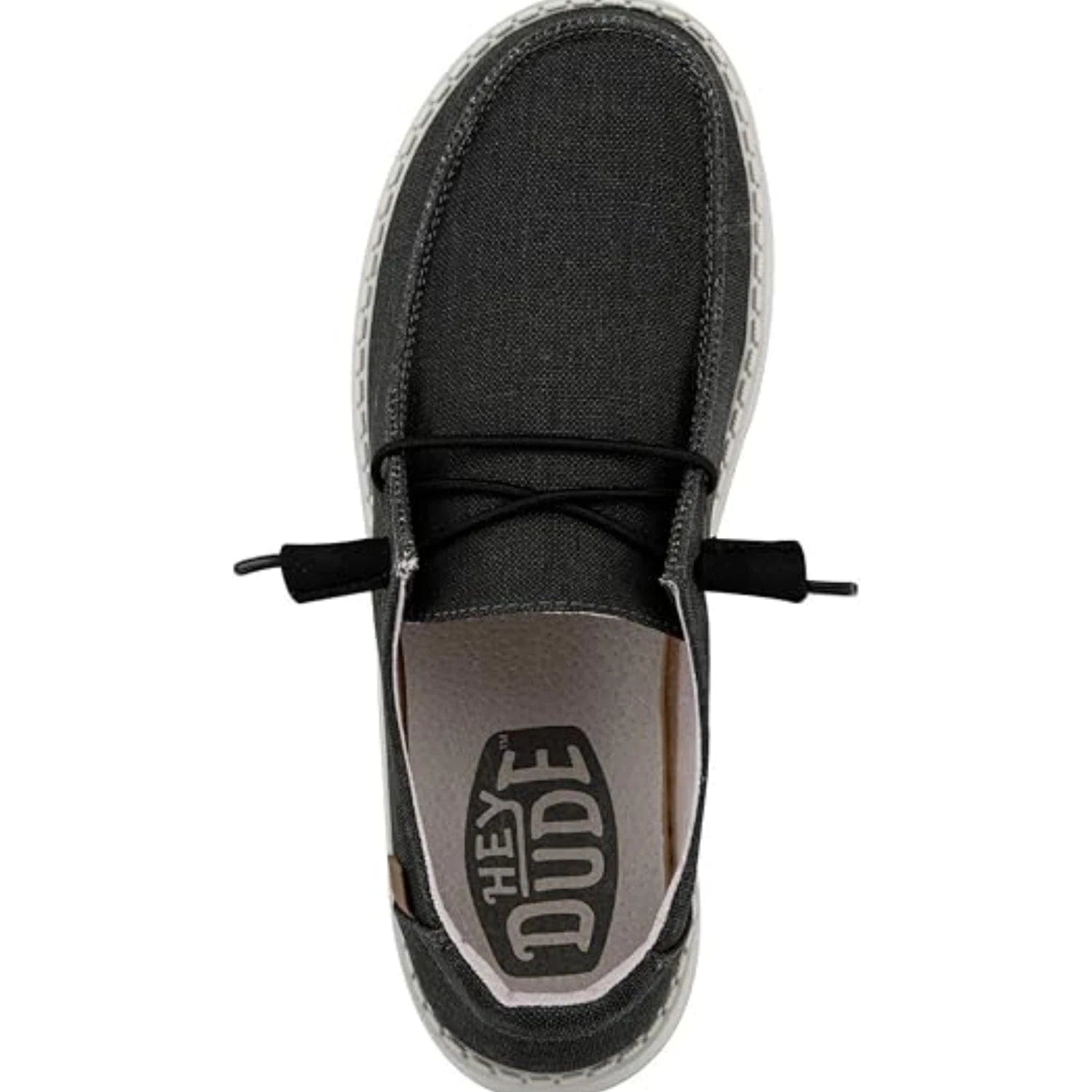 Hey Dude Wendy 40058 - 0XM Womens Black Chambray Moc Toe Casual Shoes RHS8794